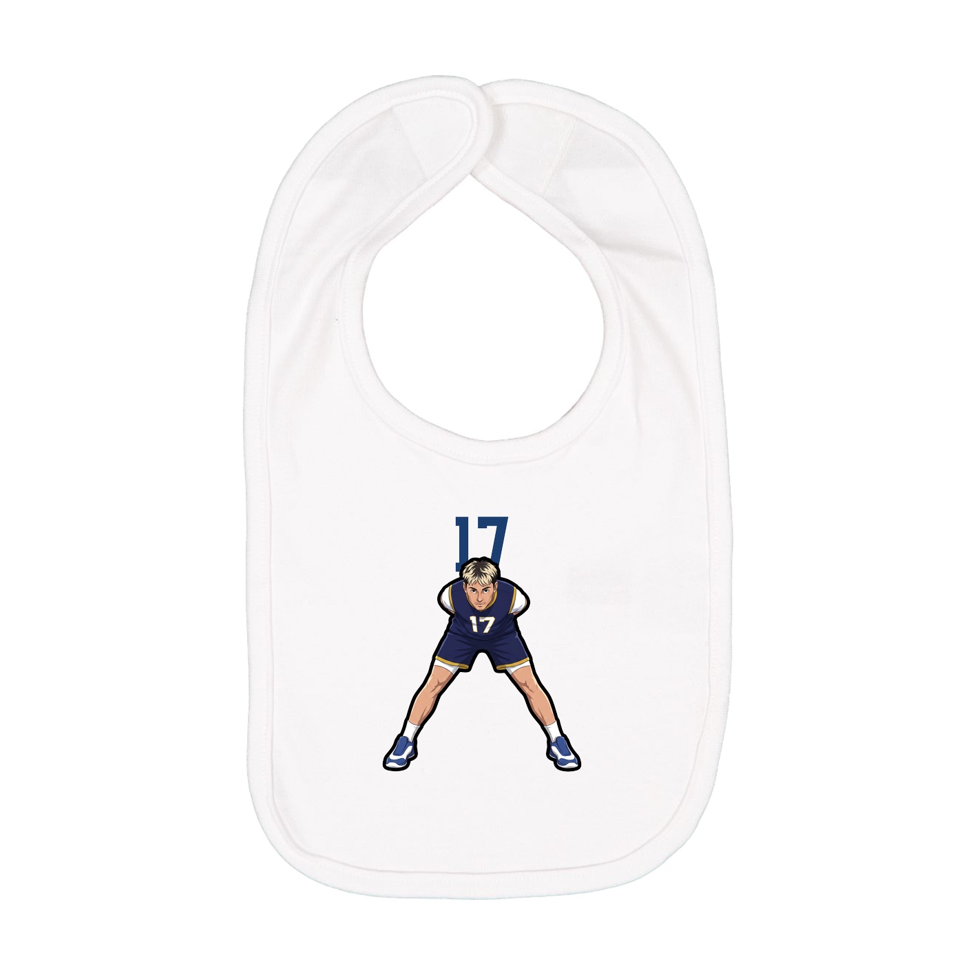 Infant Bib — Number Top in White