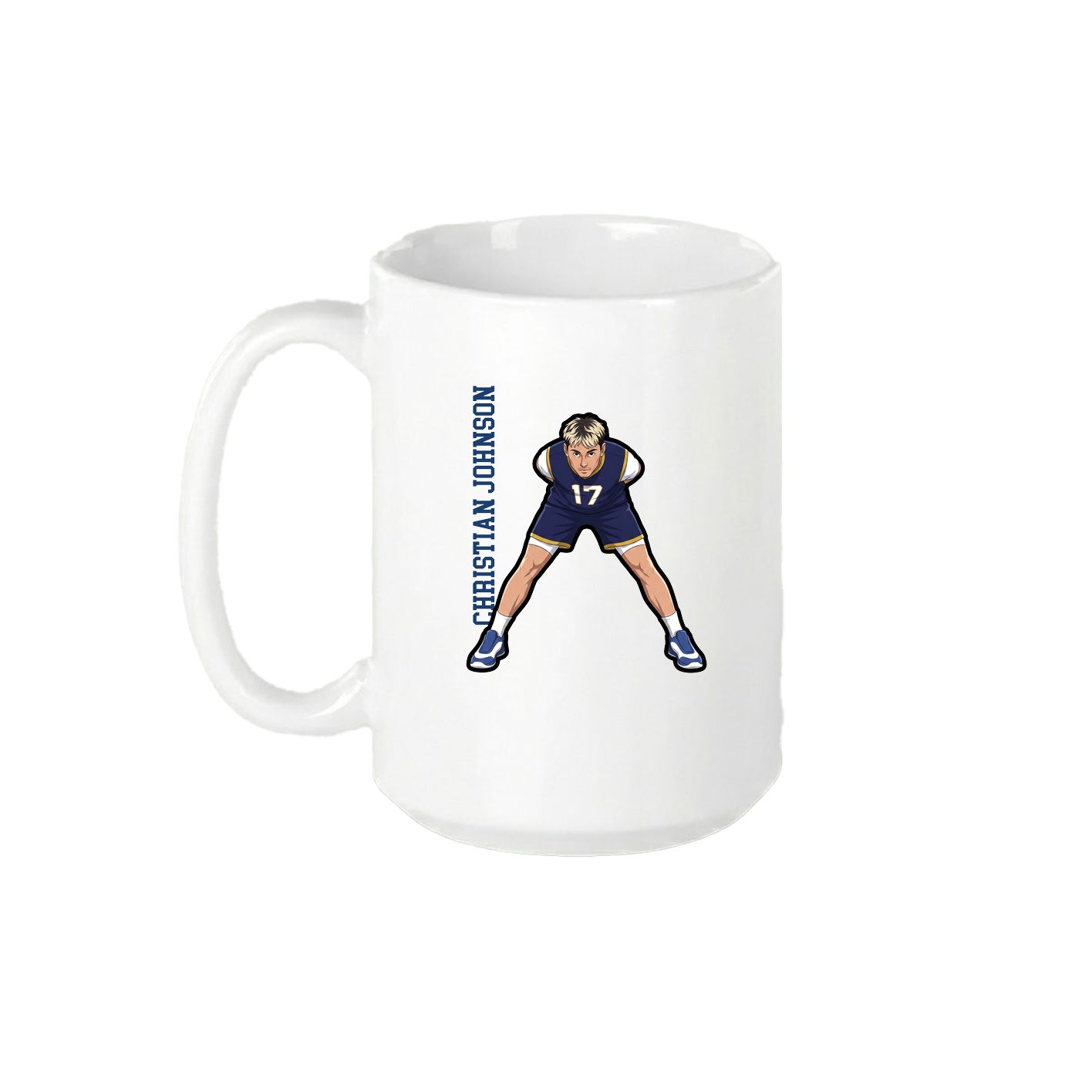 15oz Coffee Mug — Name Vertical in White