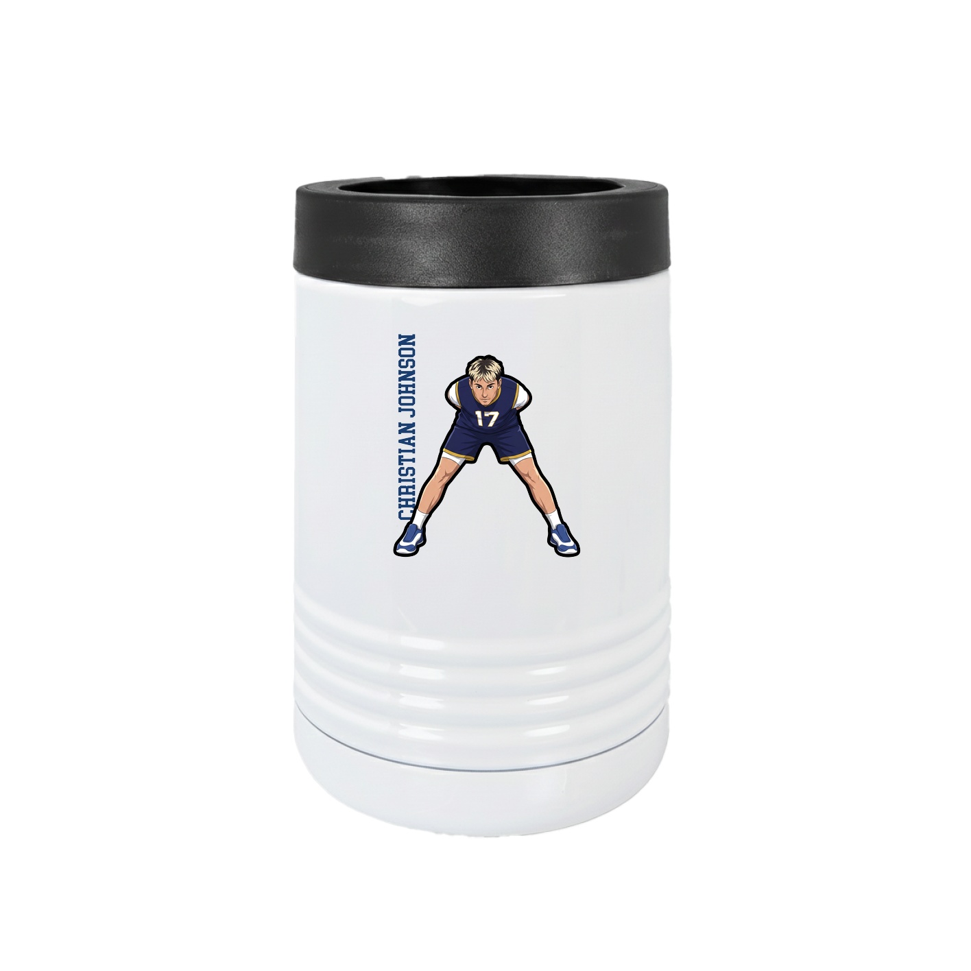 Beverage Holder — Name Vertical in White