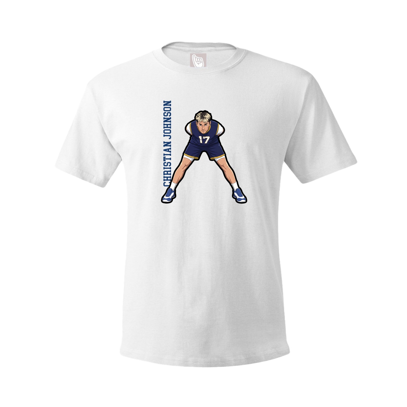 Youth Tee — Name Vertical in White