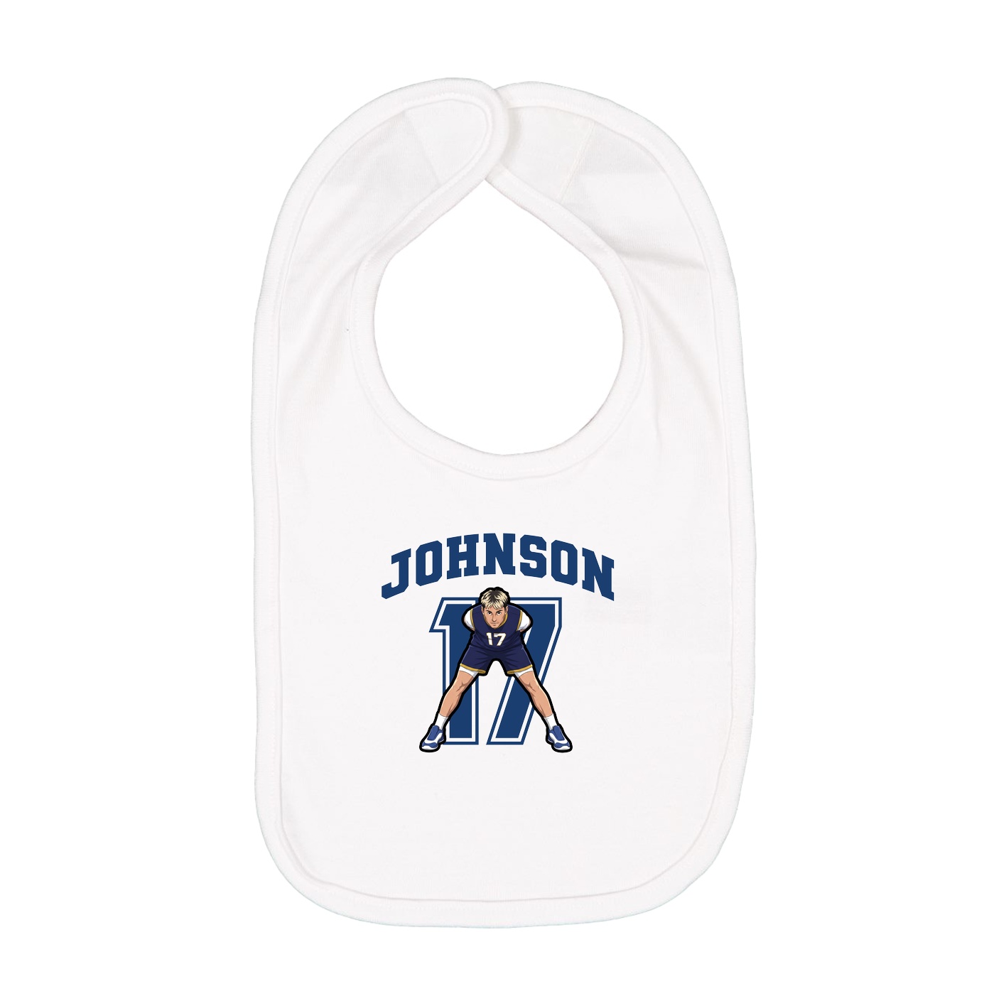Infant Bib — Number in White