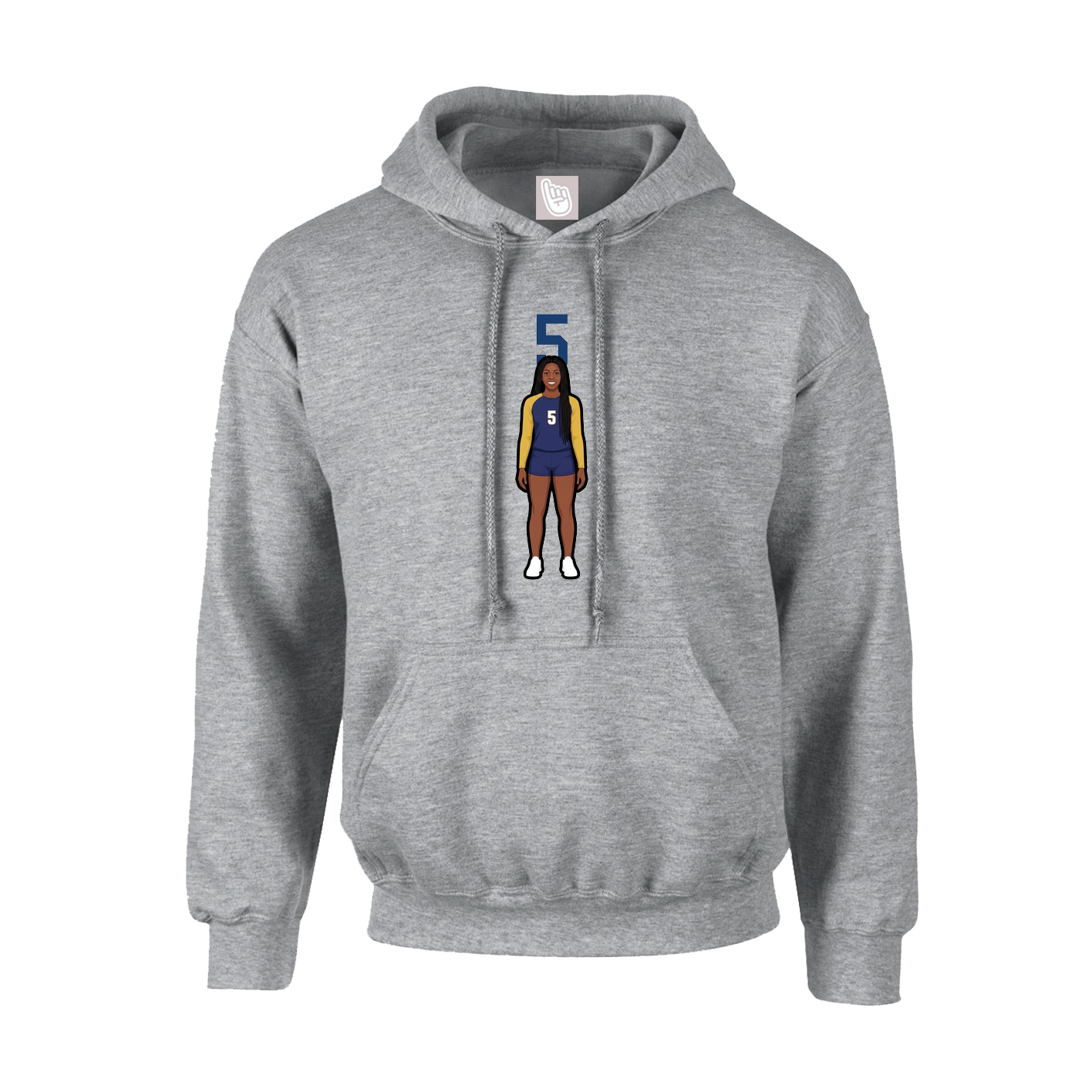 Youth Hoodie — Number Top in Grey