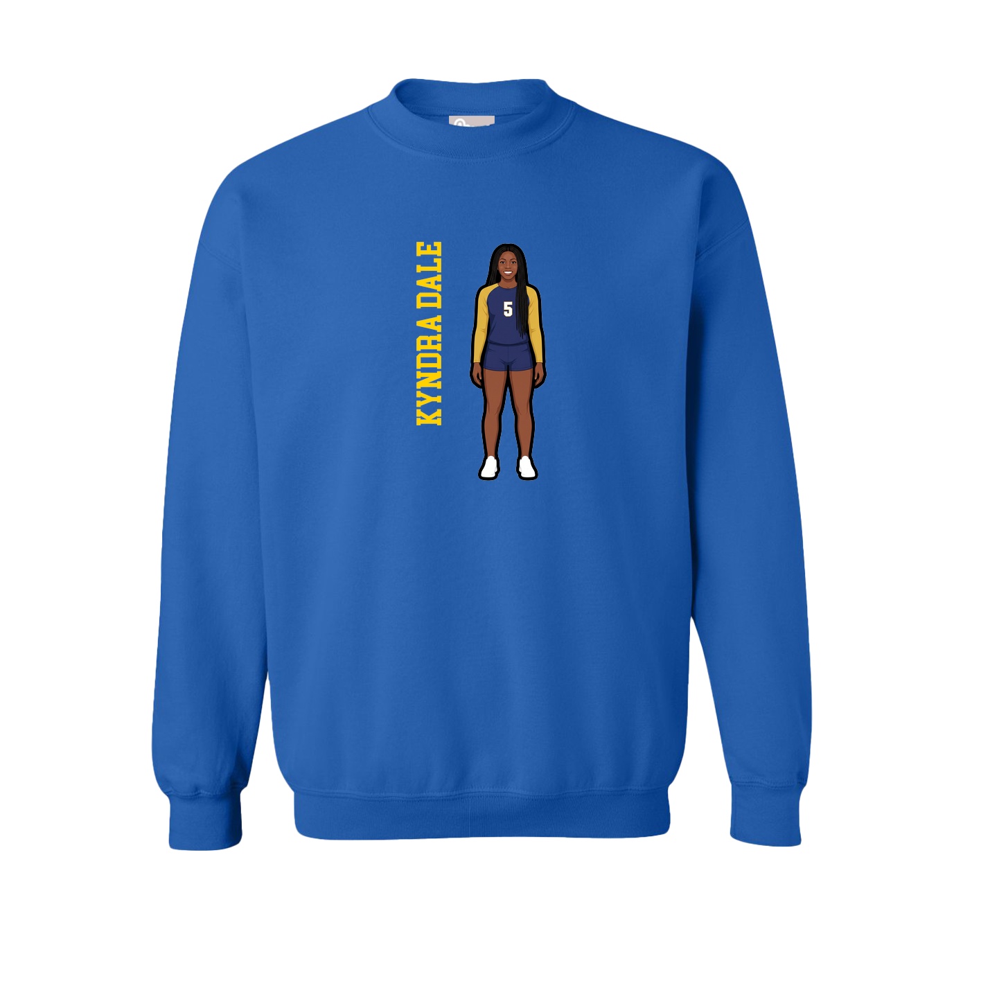 Fleece Crew — Name Vertical in Royal