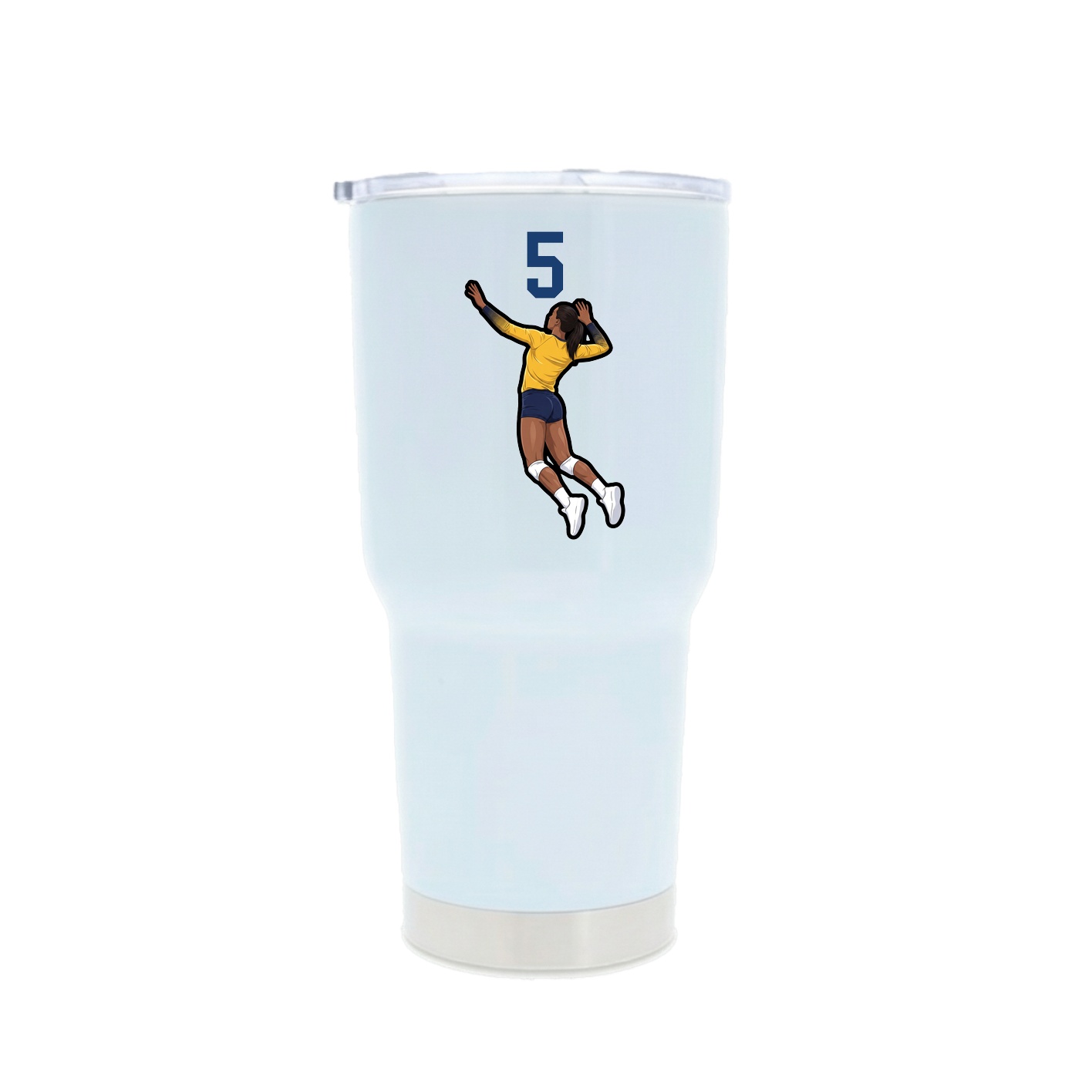 30oz Stainless Steel Tumbler — Number Top in White