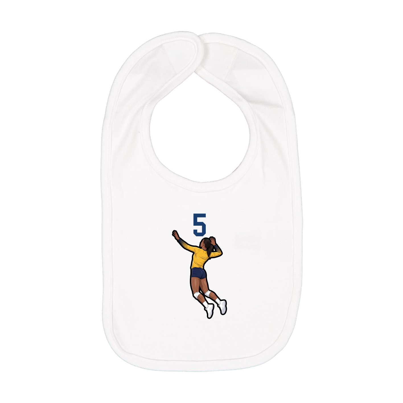 Infant Bib — Number Top in White
