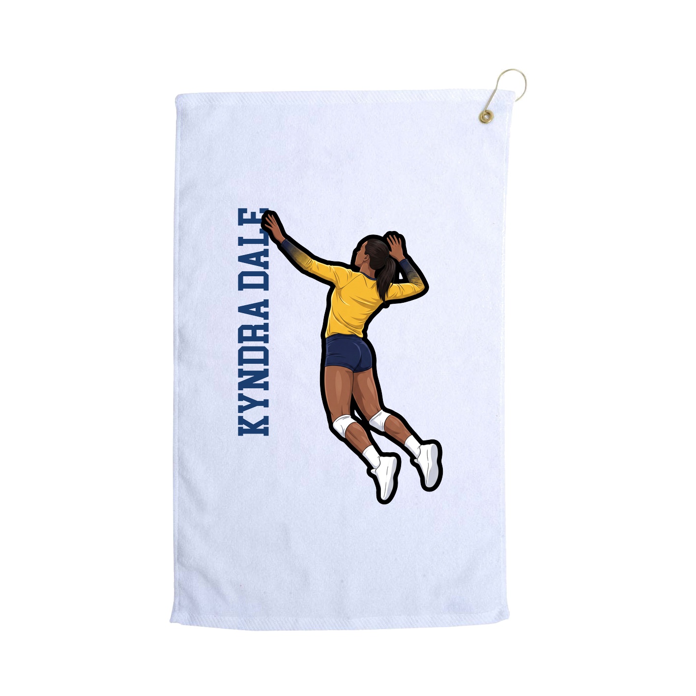 Golf Towel — Name Vertical in White
