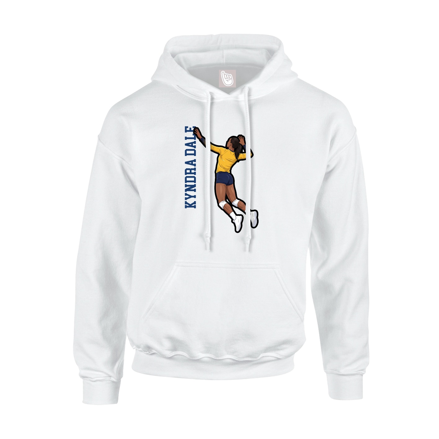 Youth Hoodie — Name Vertical in White