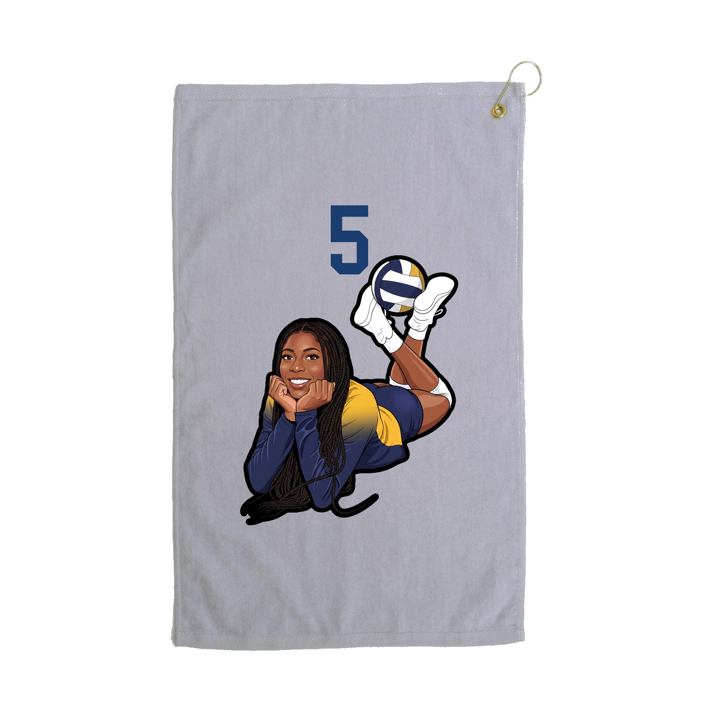 Golf Towel — Number Top in Grey