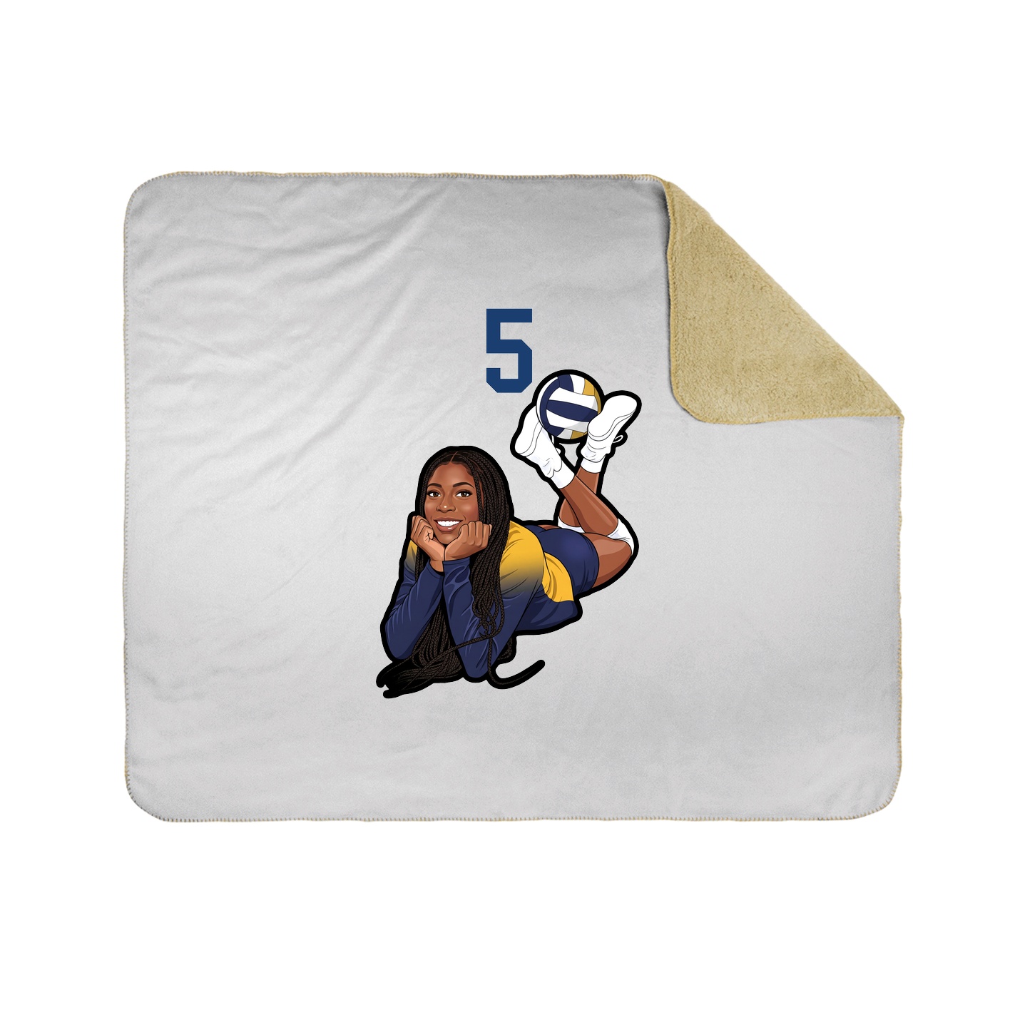 Throw Blanket — Number Top in White