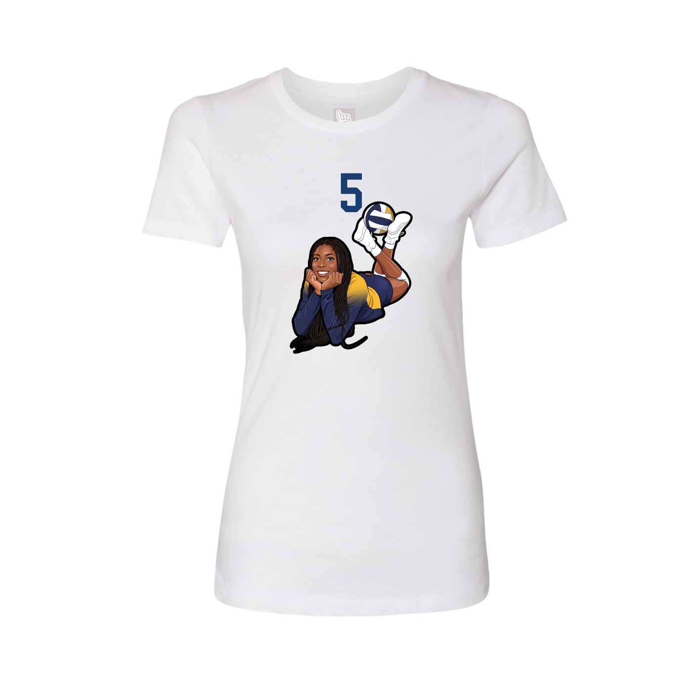 Womens Tee — Number Top in White