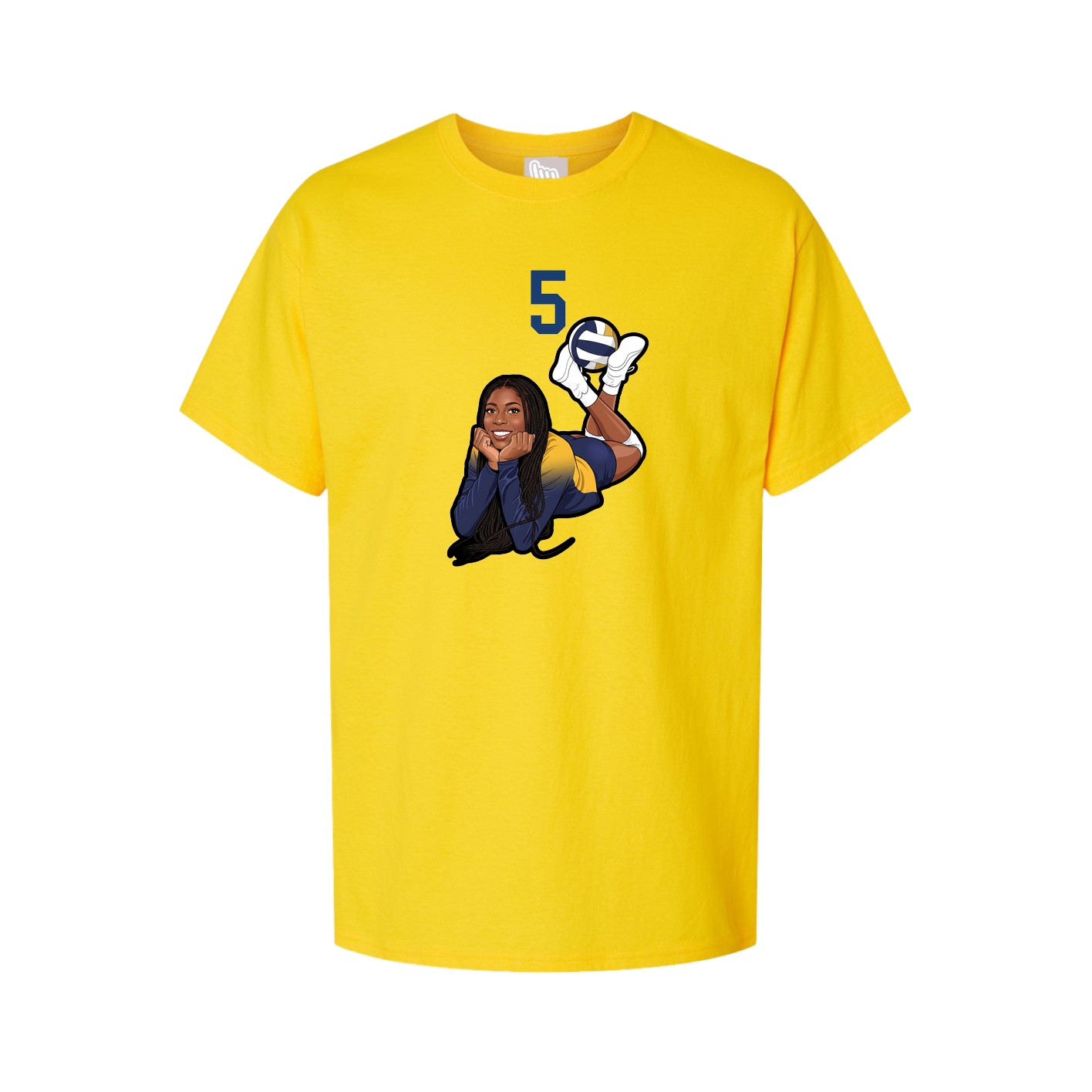 Youth Tee — Number Top in Gold