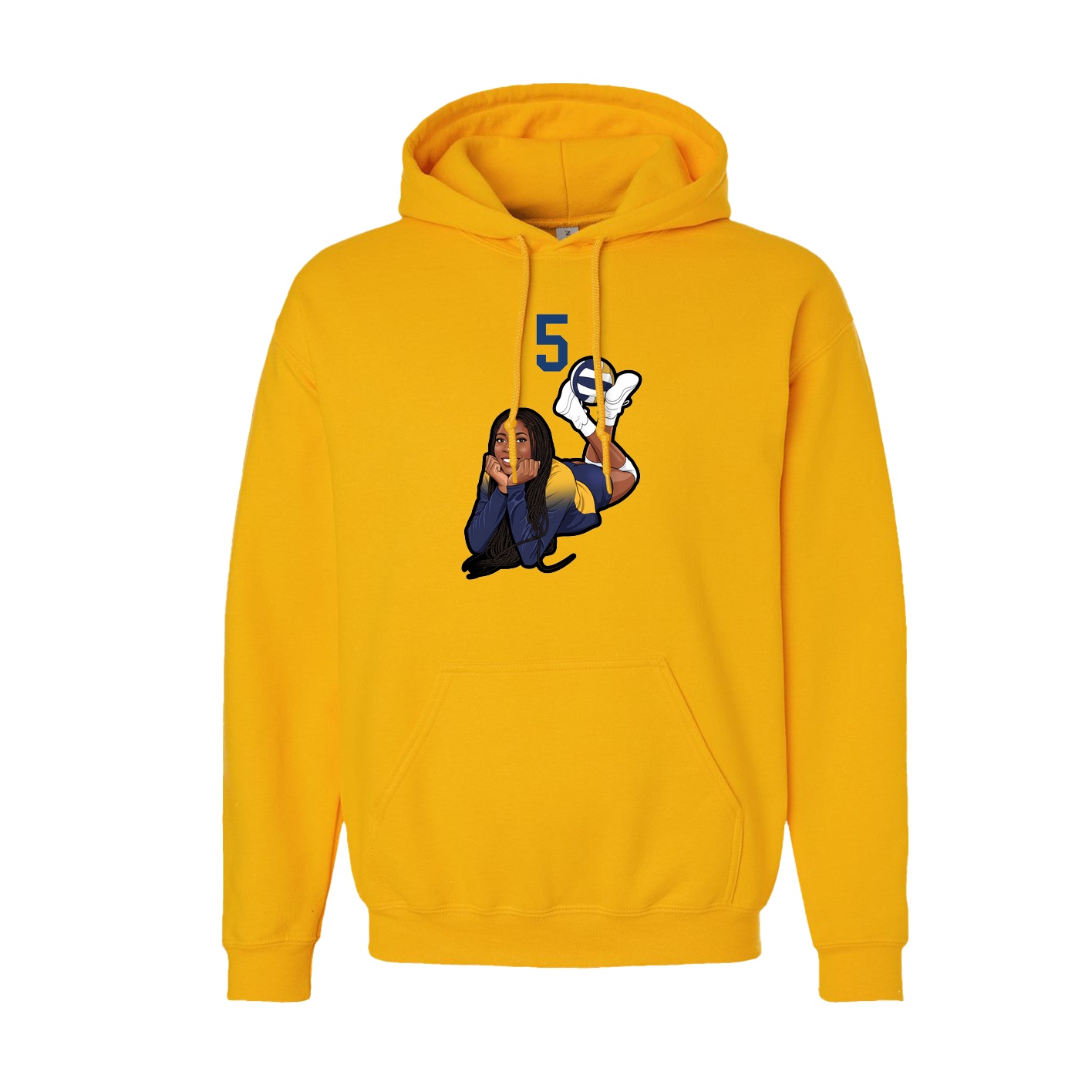 Hoodie — Number Top in Gold