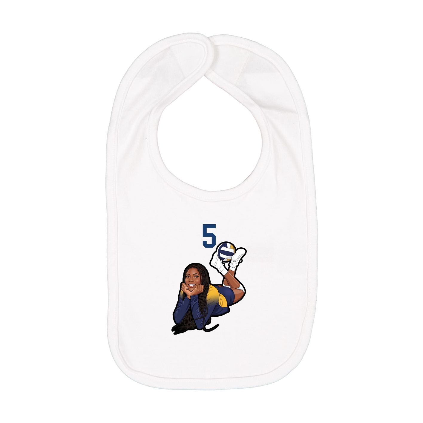 Infant Bib — Number Top in White