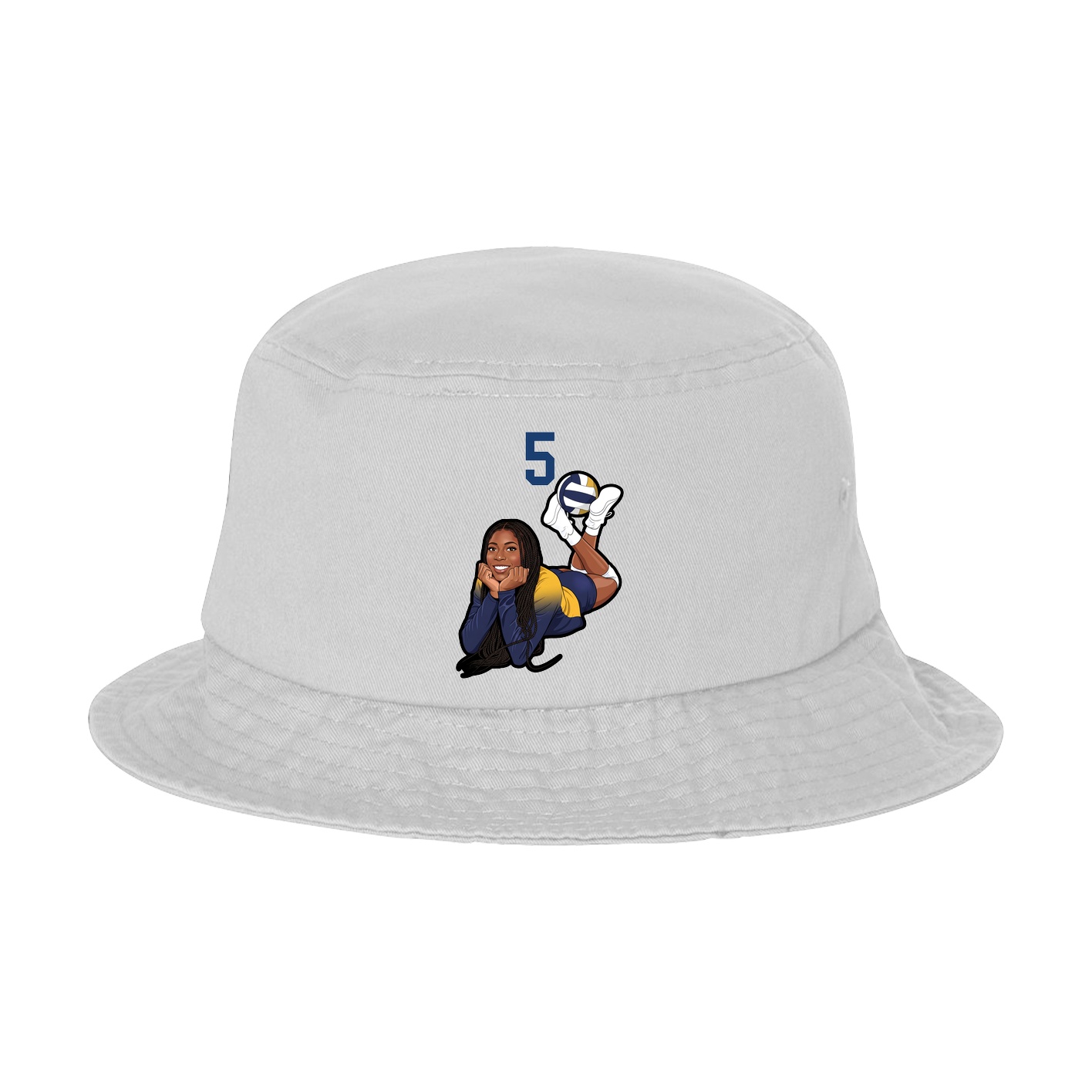 Bucket Cap — Number Top in White