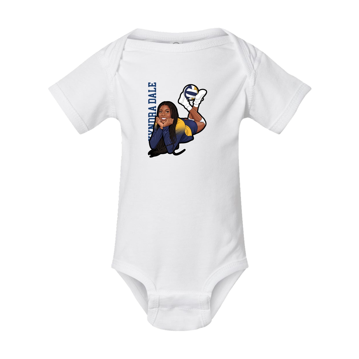 Baby Onesie — Name Vertical in White