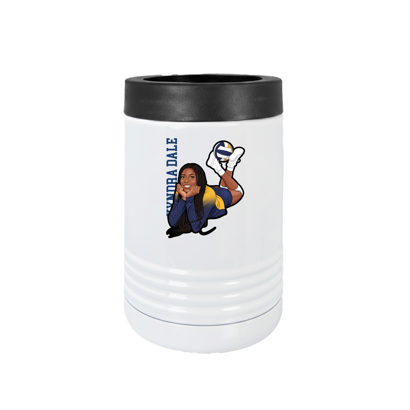 Beverage Holder — Name Vertical in White
