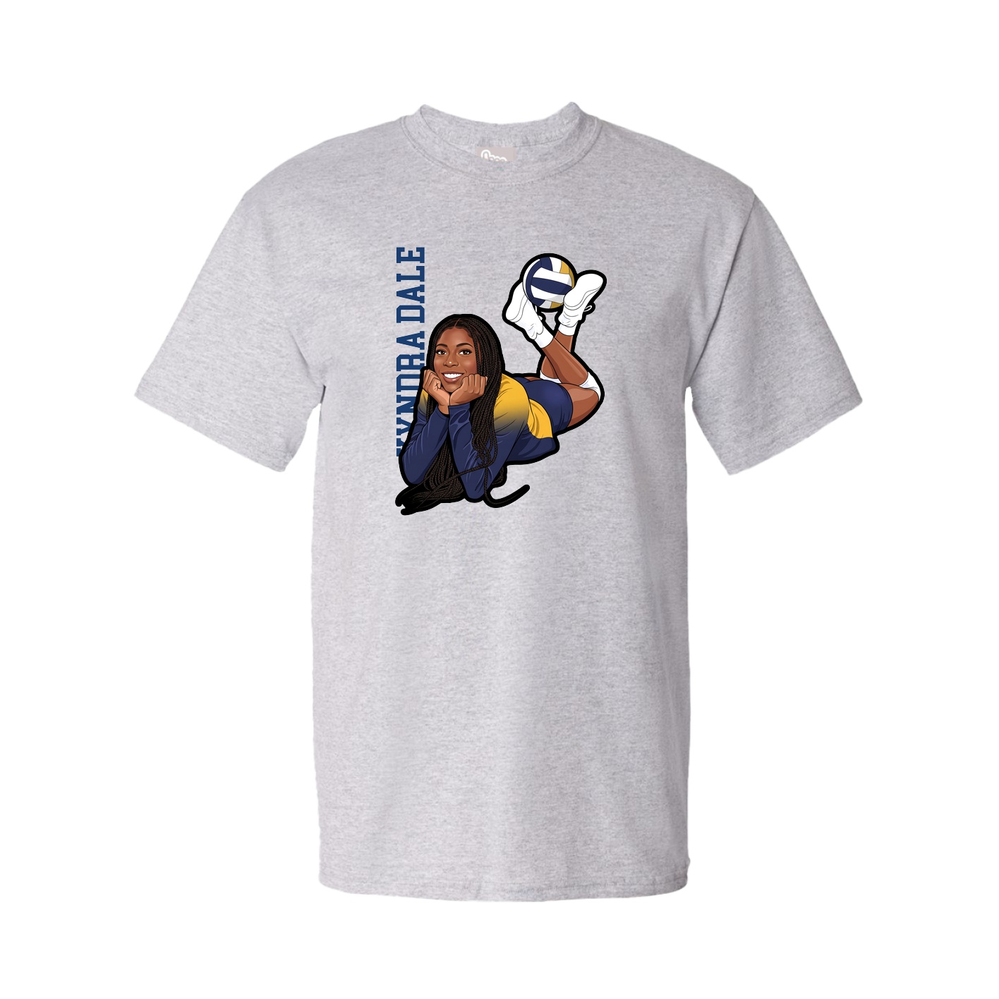 Tee — Name Vertical in Grey