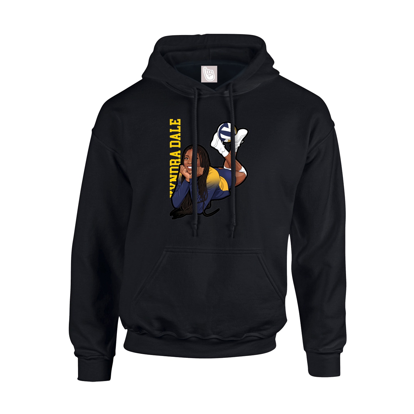 Youth Hoodie — Name Vertical in Black