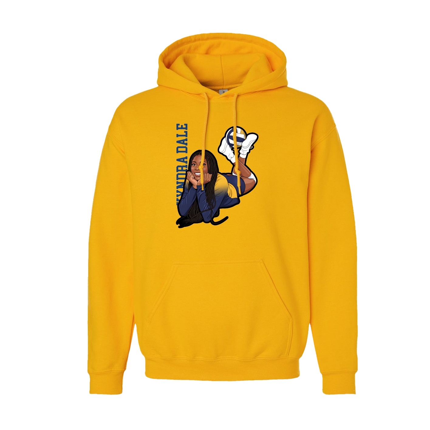 Youth Hoodie — Name Vertical in Gold