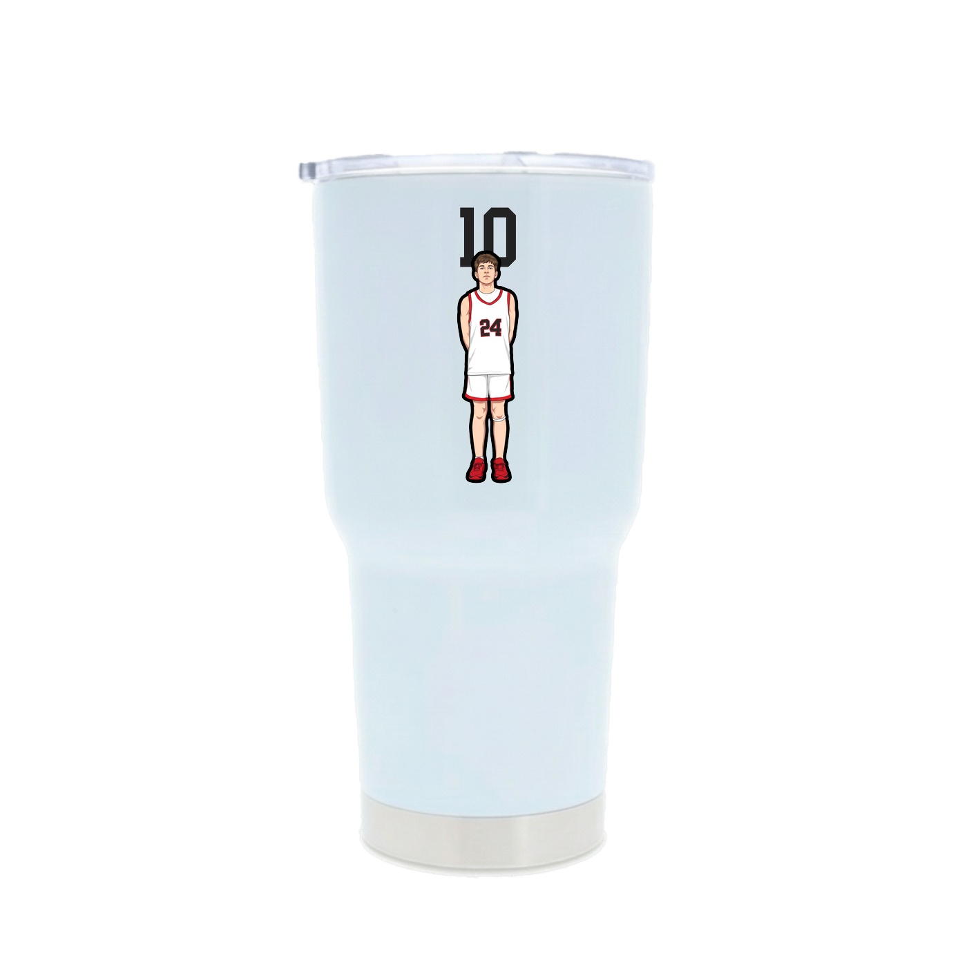 30oz Stainless Steel Tumbler — Number Top in White