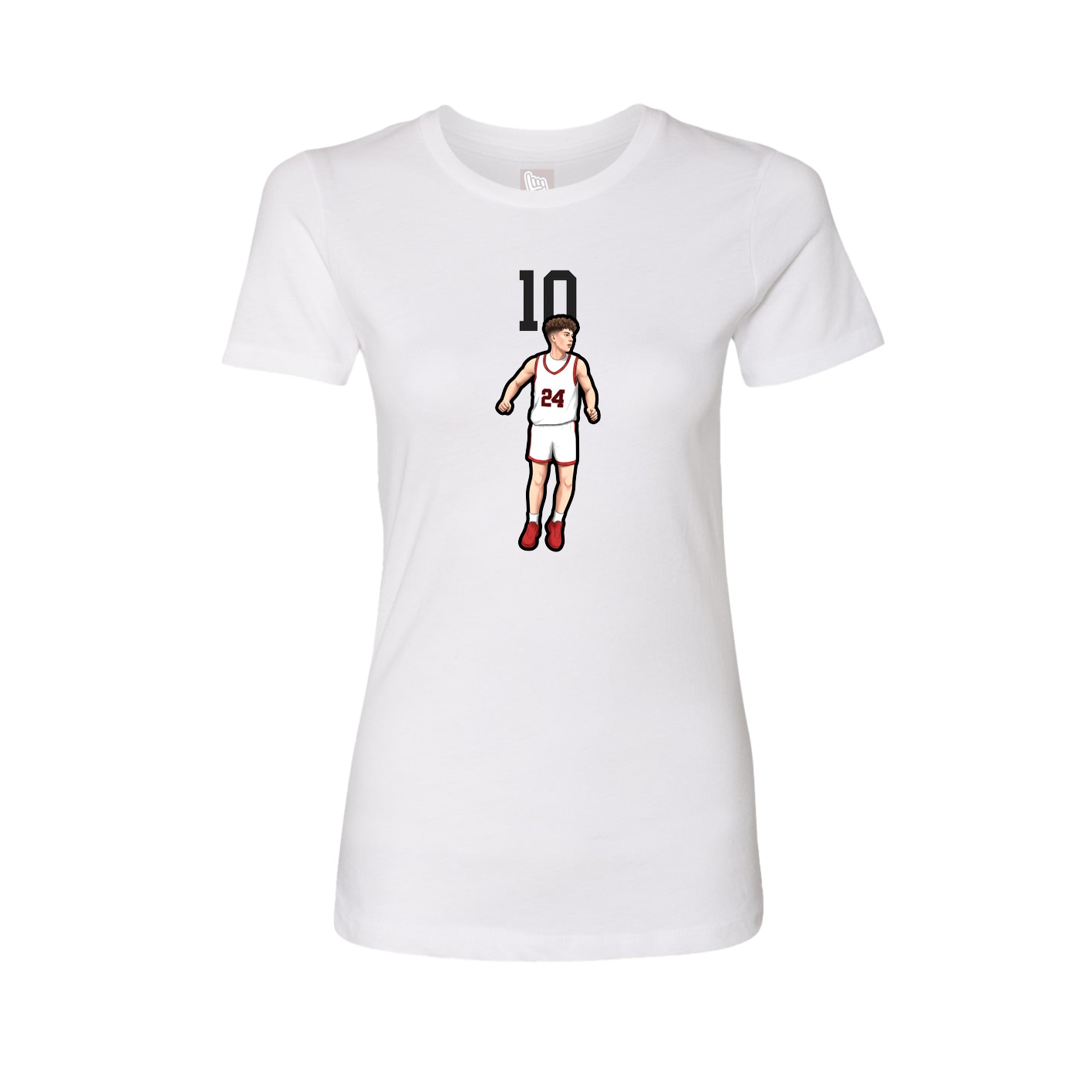 Womens Tee — Number Top in White