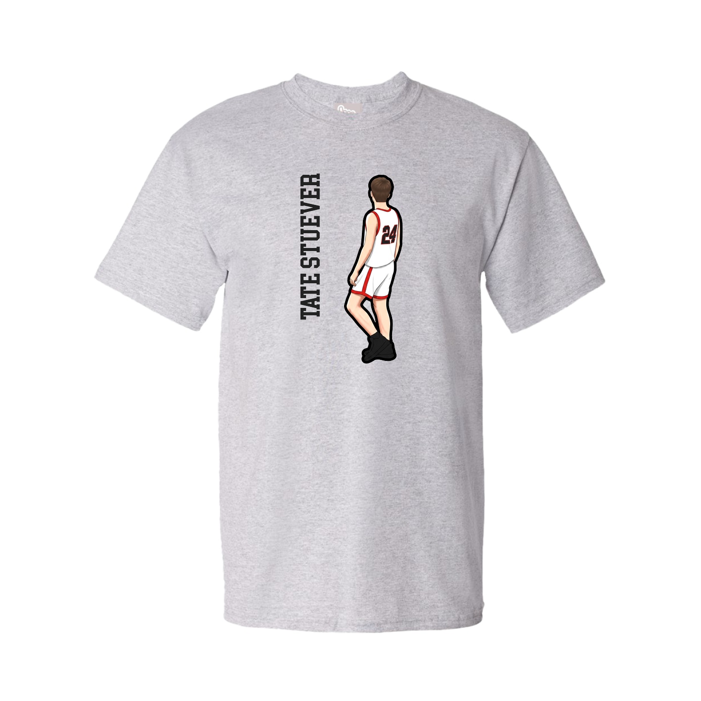 Tee — Name Vertical in Grey