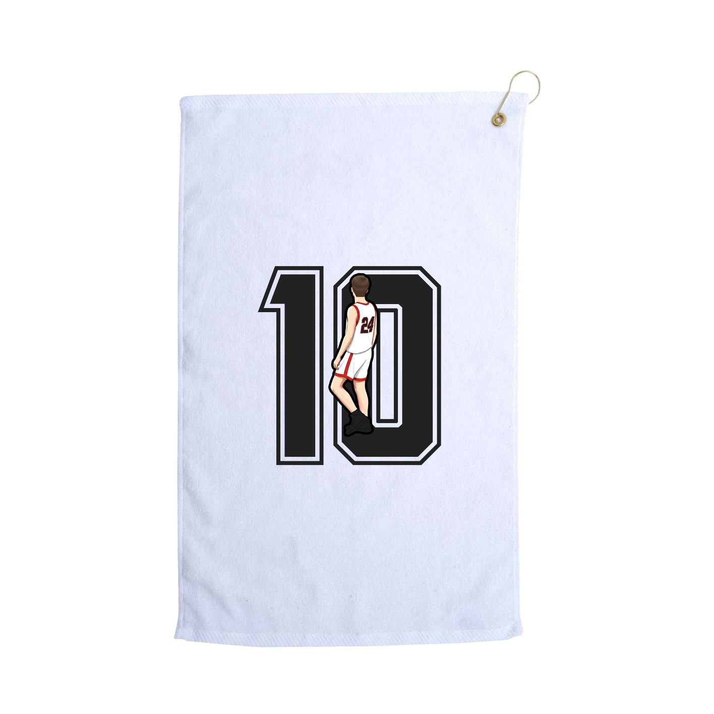 Golf Towel — Number in White