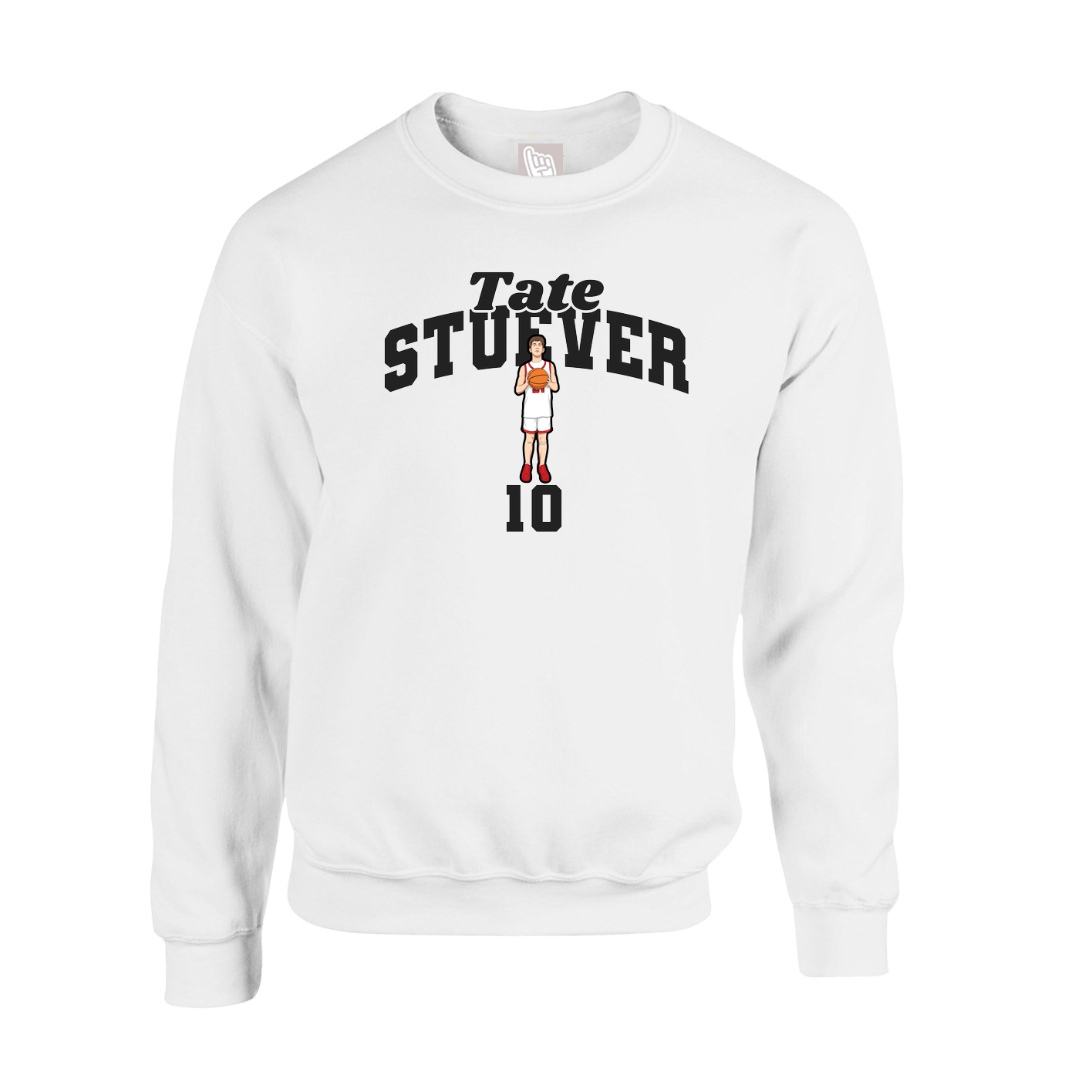 Fleece Crew — Signature Arch in White
