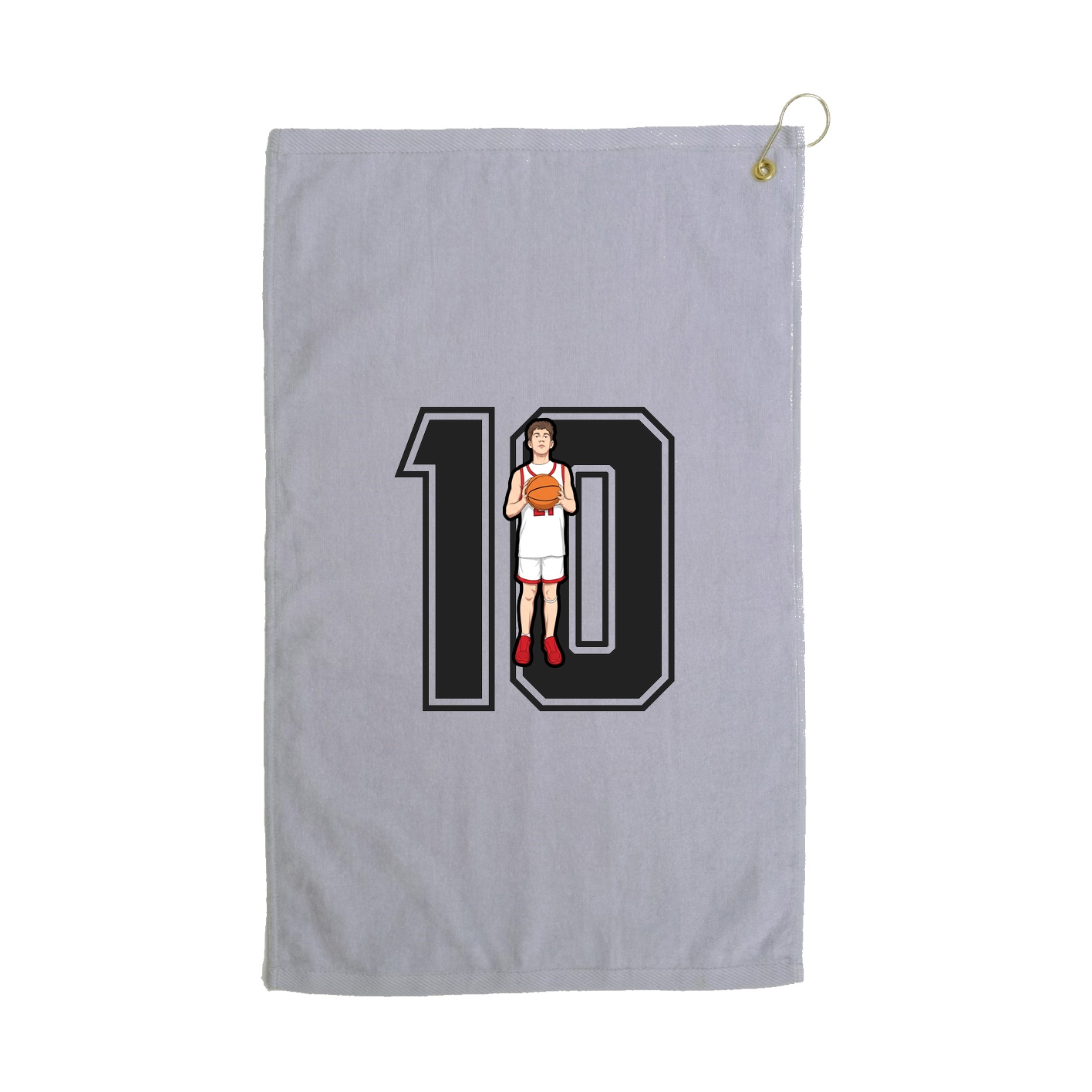 Golf Towel — Number in Grey