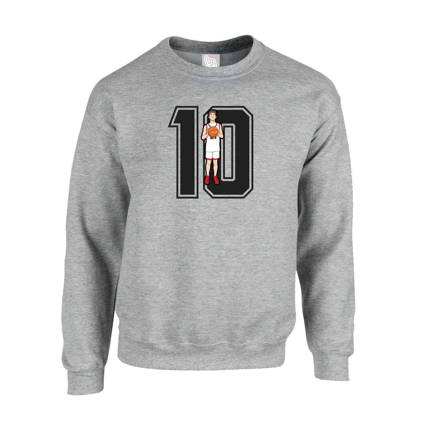 Fleece Crew — Number in Grey