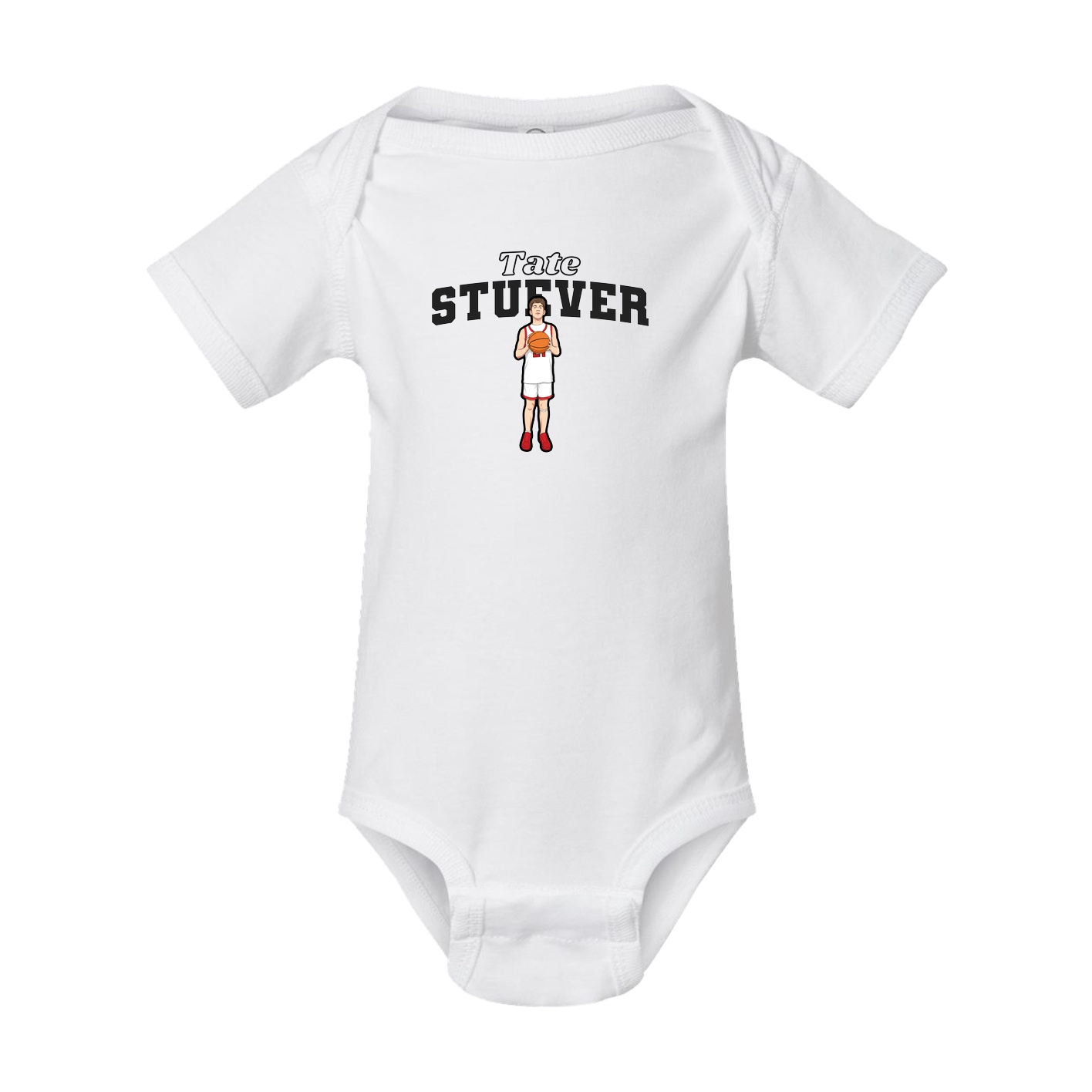 Baby Onesie — Name Arch in White
