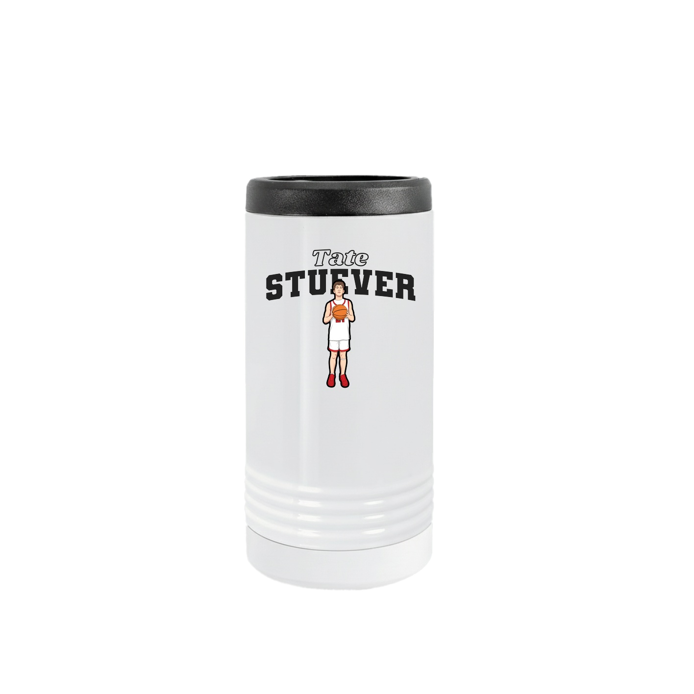 Slim Beverage Holder — Name Arch in White