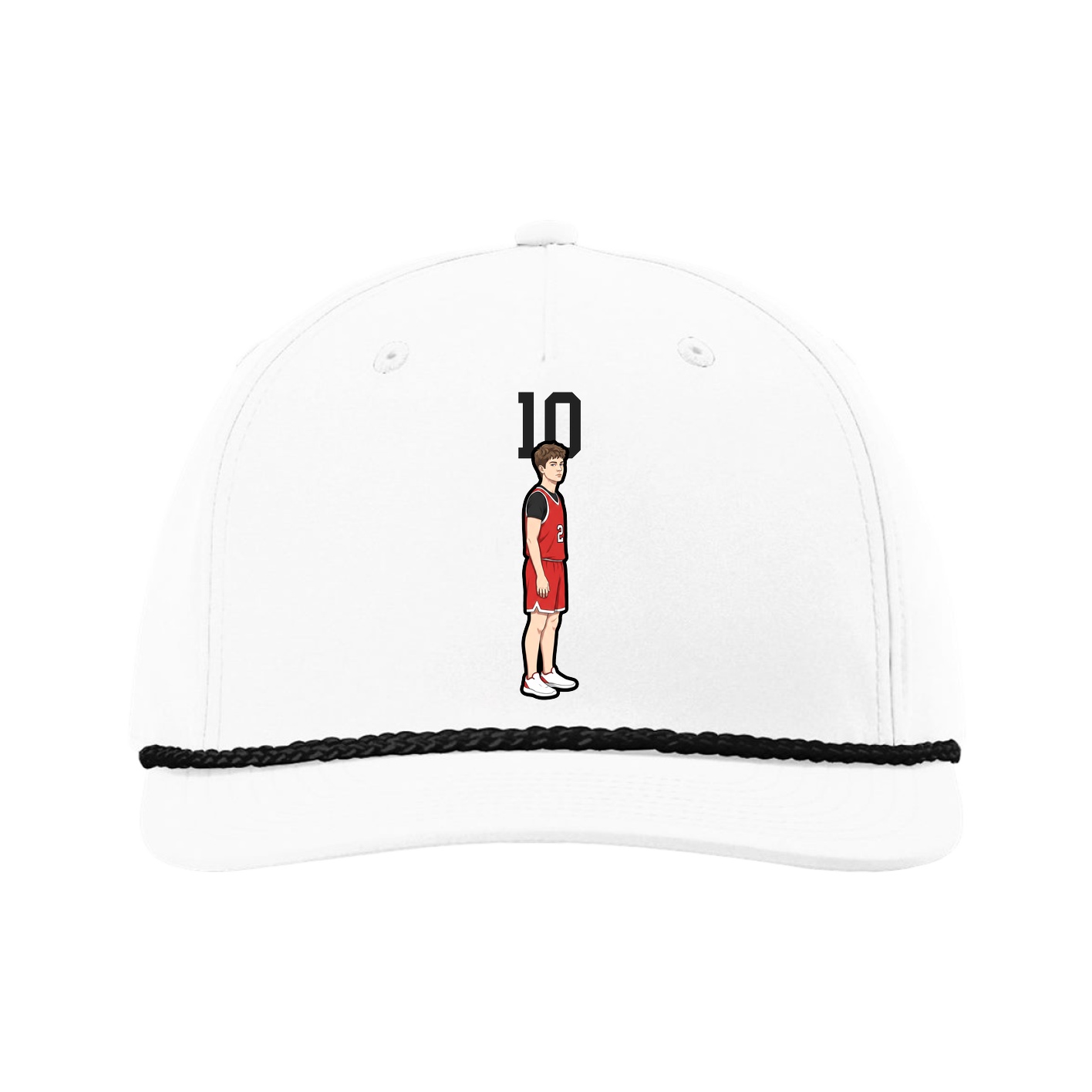 Five-Panel Classic Rope Cap — Number Top in White
