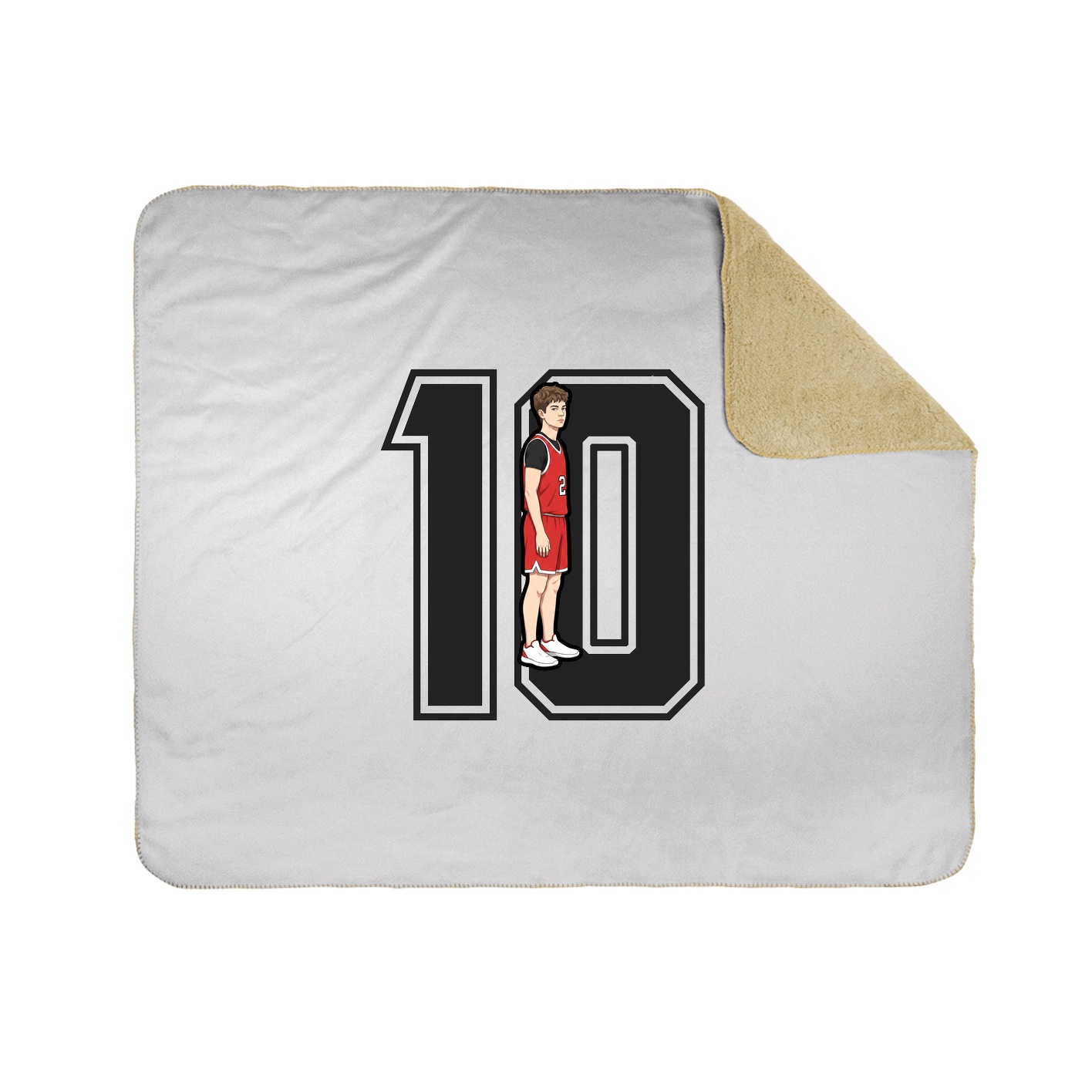 Throw Blanket — Number in White