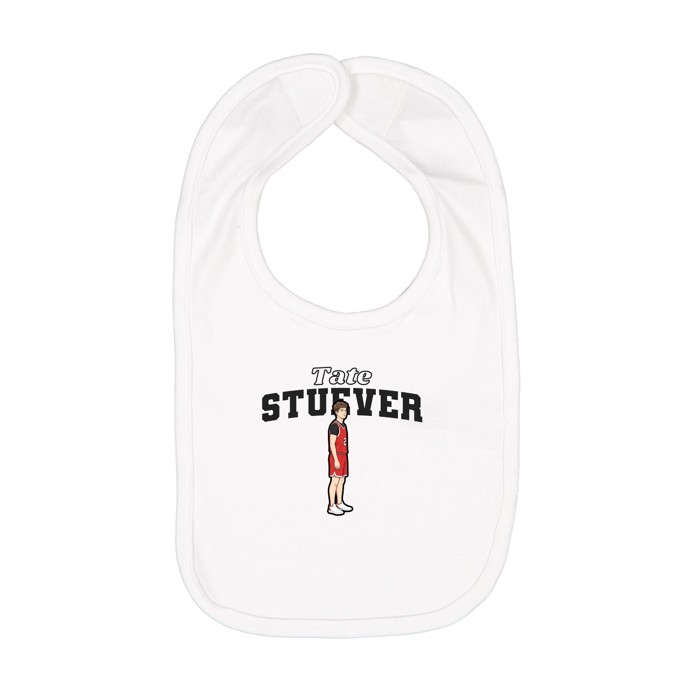 Infant Bib — Name Arch in White