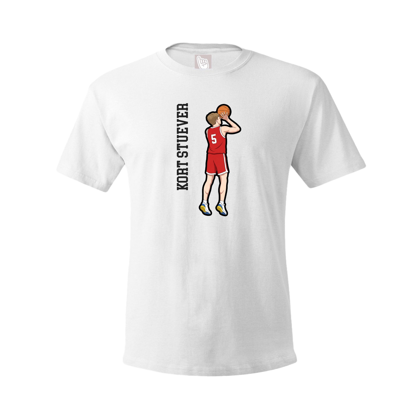 Tee — Name Vertical in White