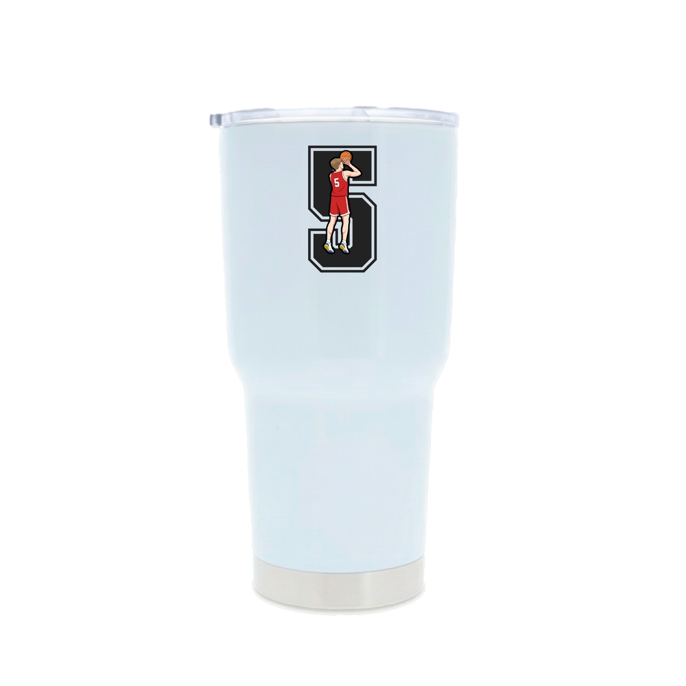 30oz Stainless Steel Tumbler — Number in White