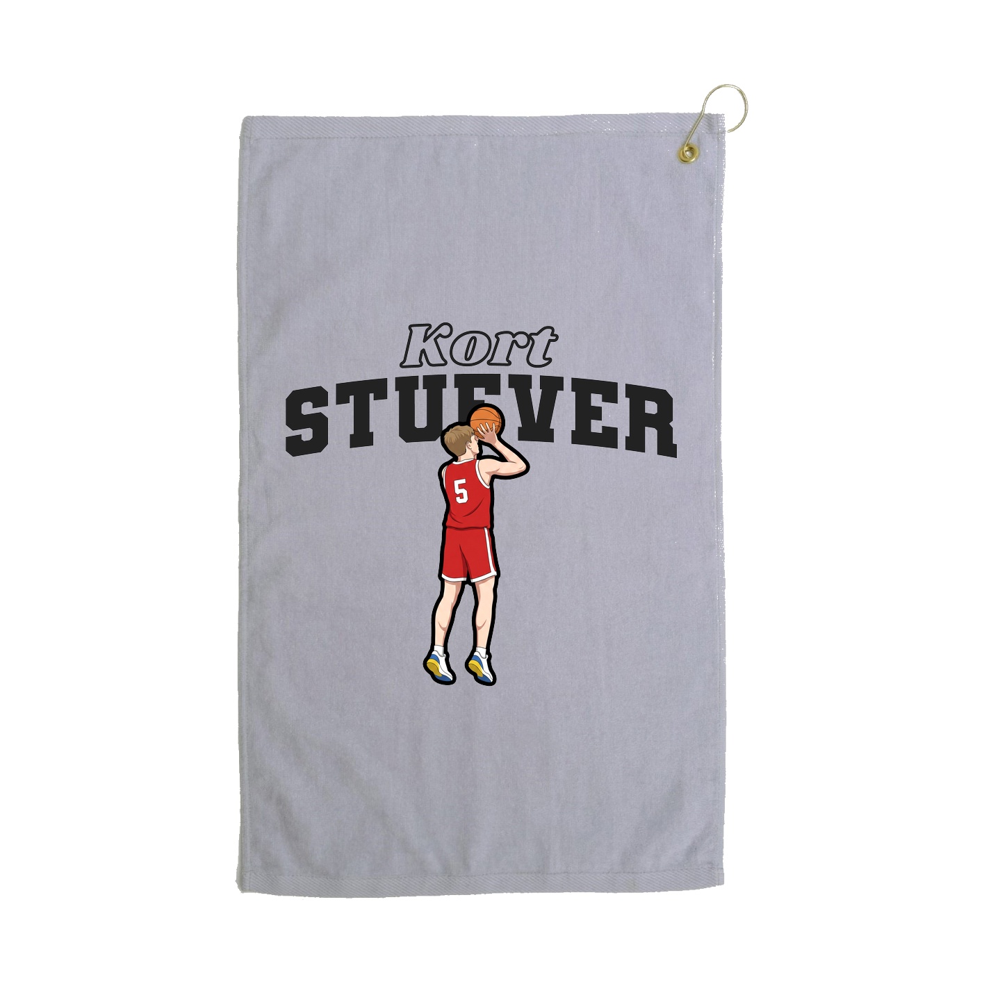 Golf Towel — Name Arch in Grey
