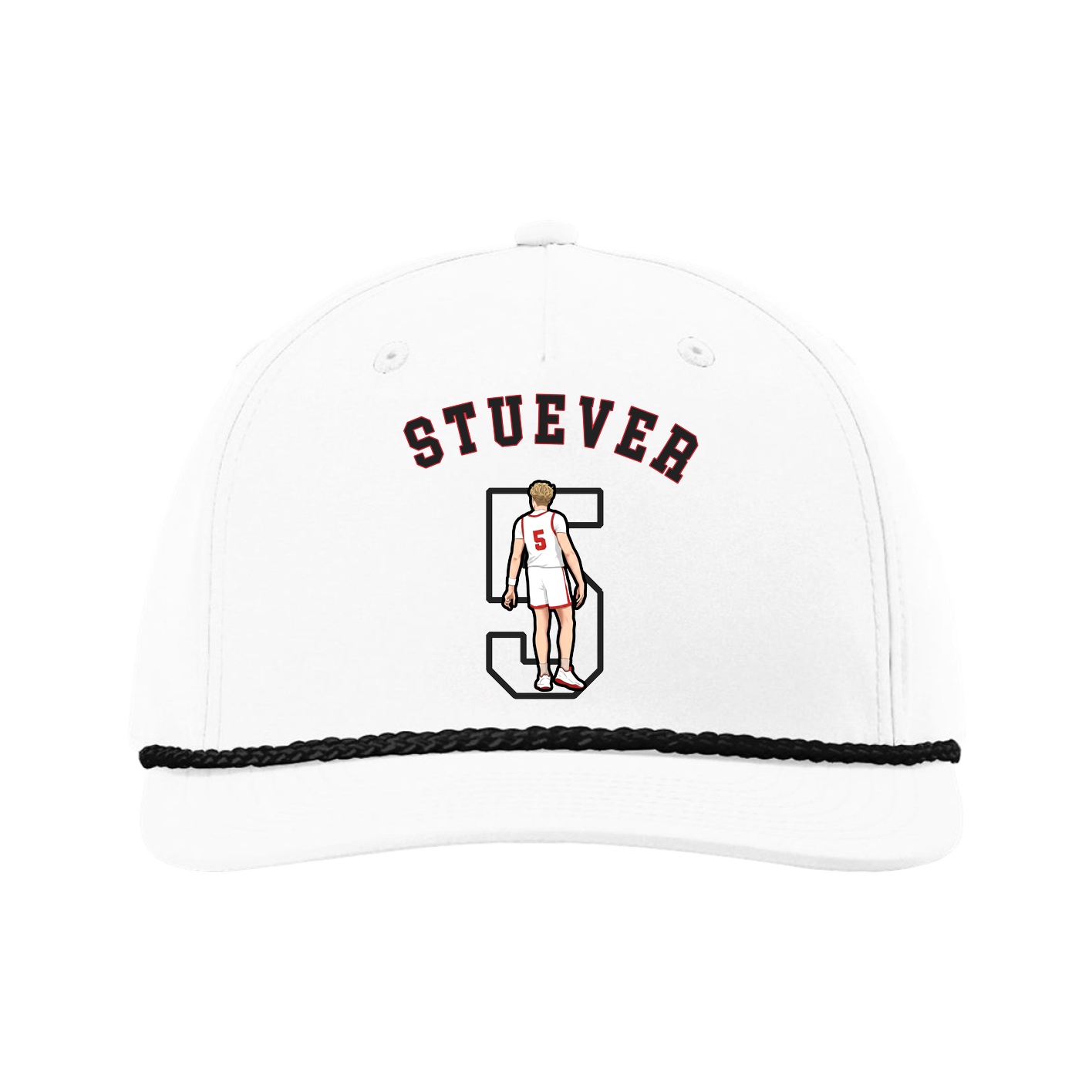 Five-Panel Classic Rope Cap — Shirsey Arch in White