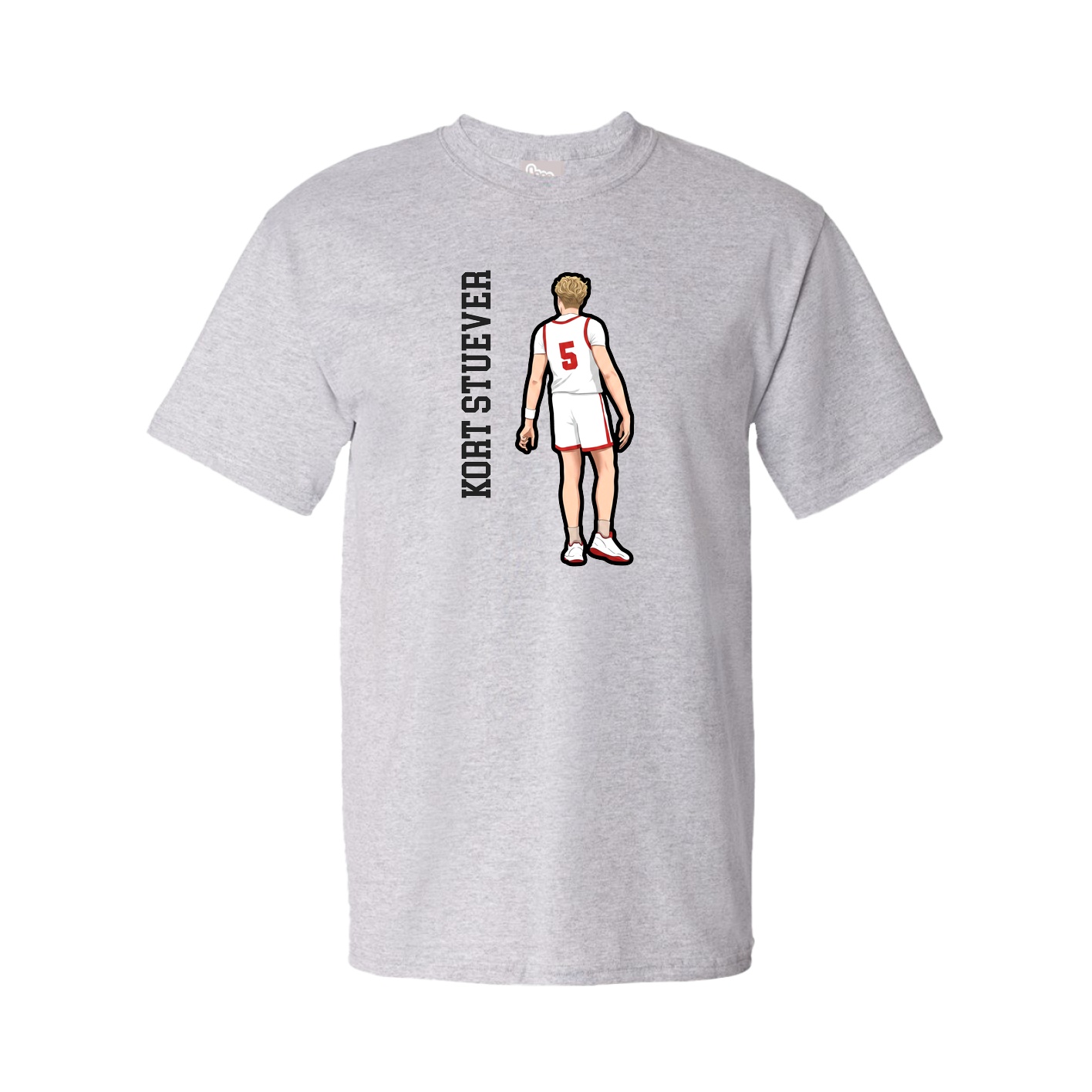 Youth Tee — Name Vertical in Grey