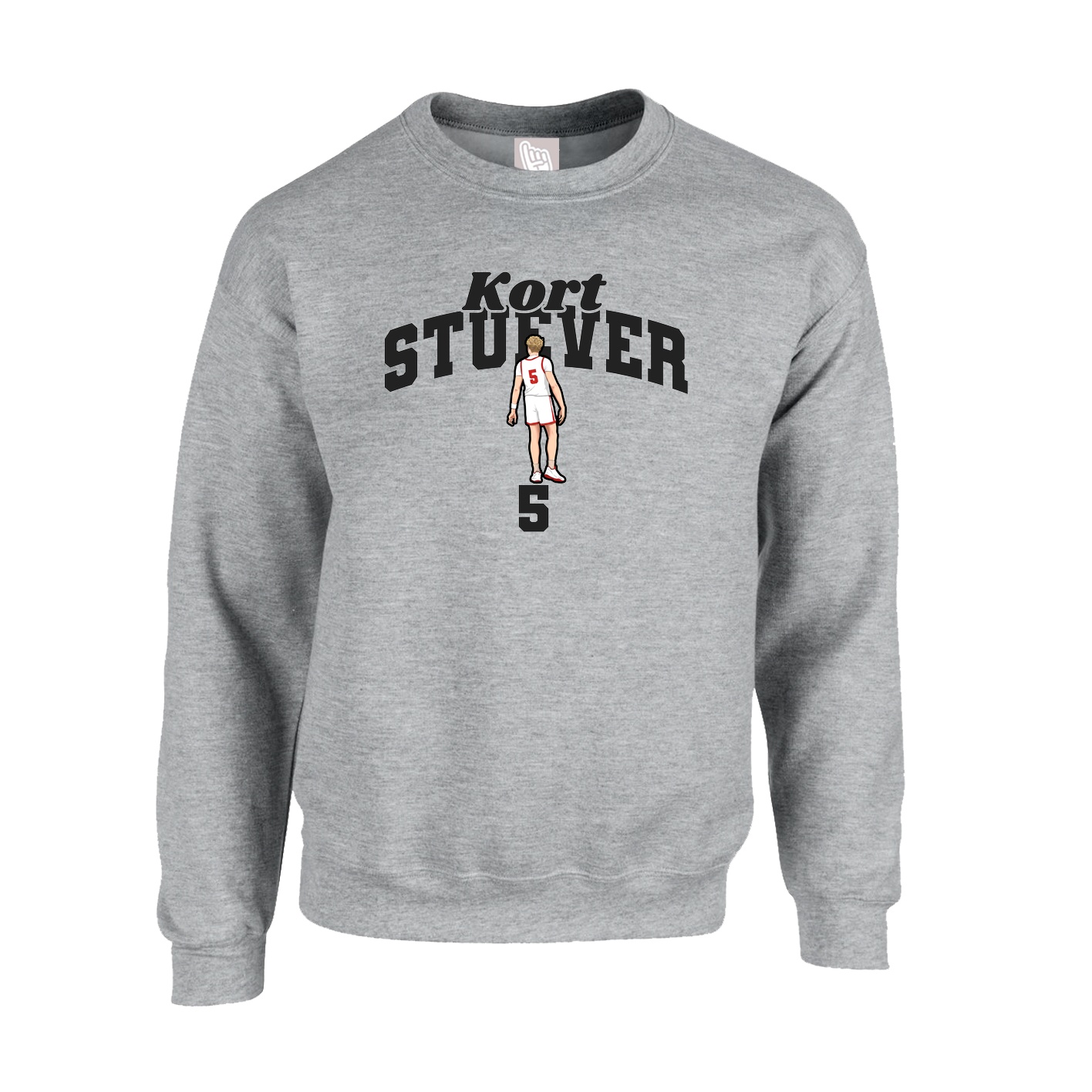 Fleece Crew — Signature Arch in Grey