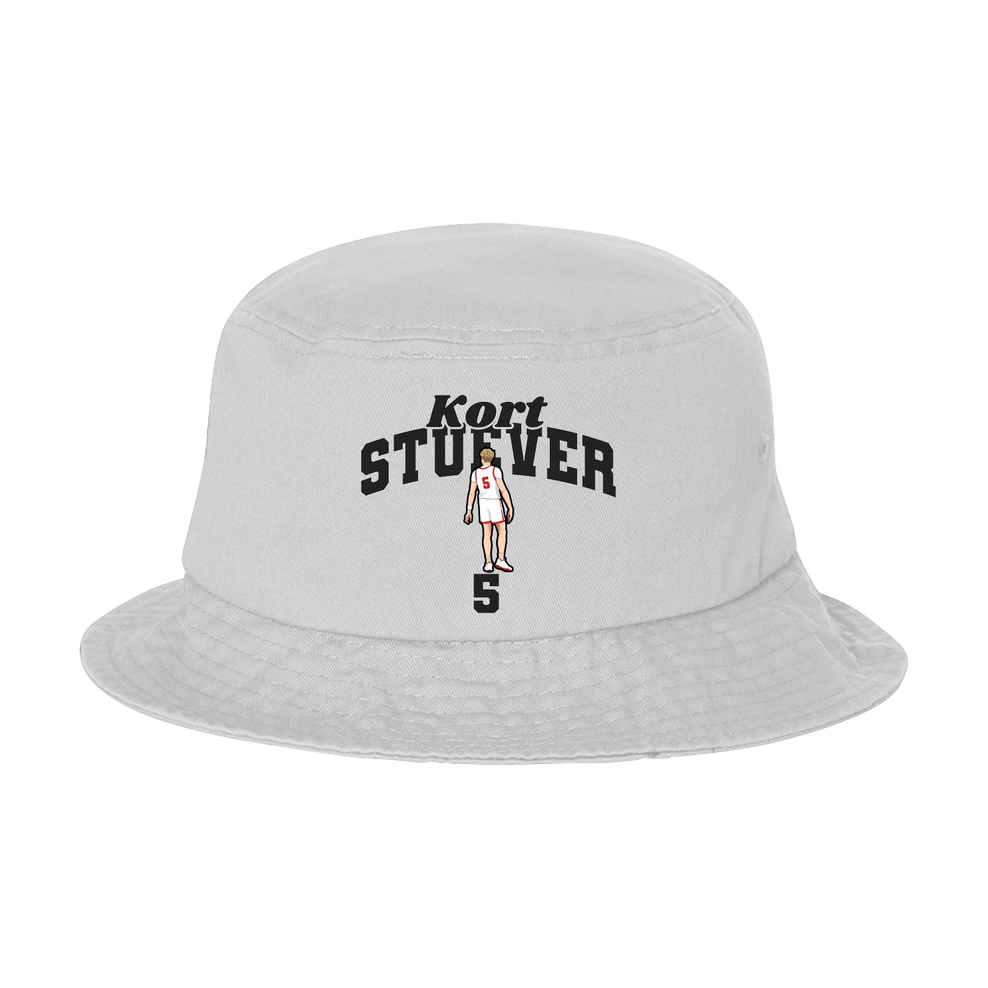 Bucket Cap — Signature Arch in White