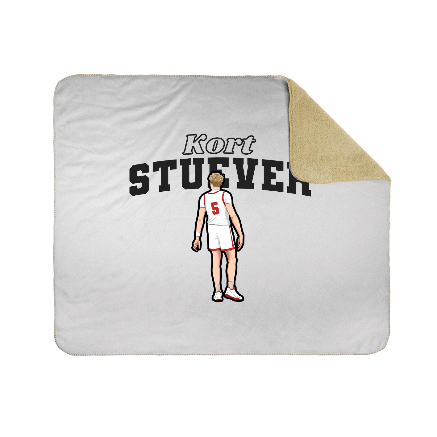Throw Blanket — Name Arch in White