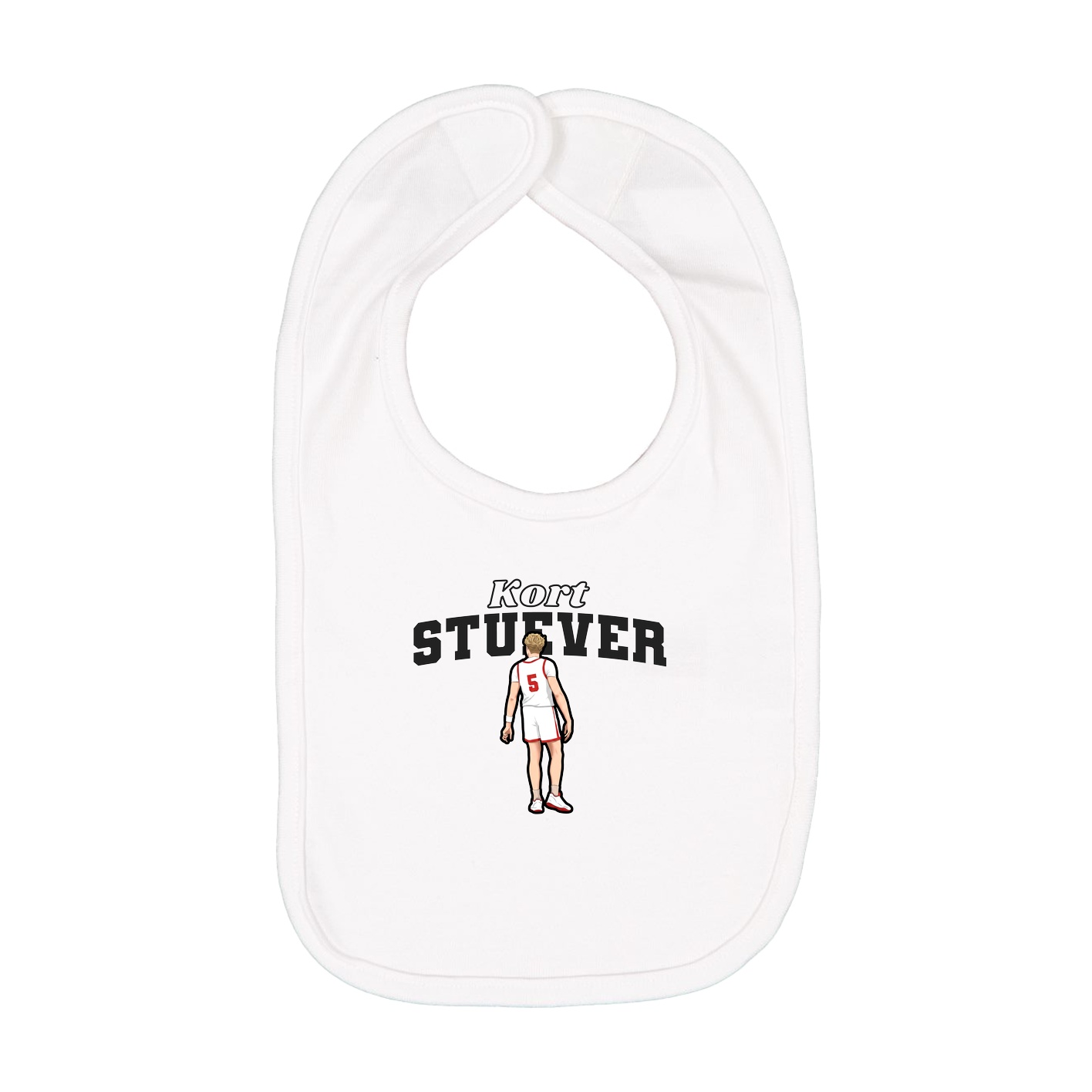 Infant Bib — Name Arch in White
