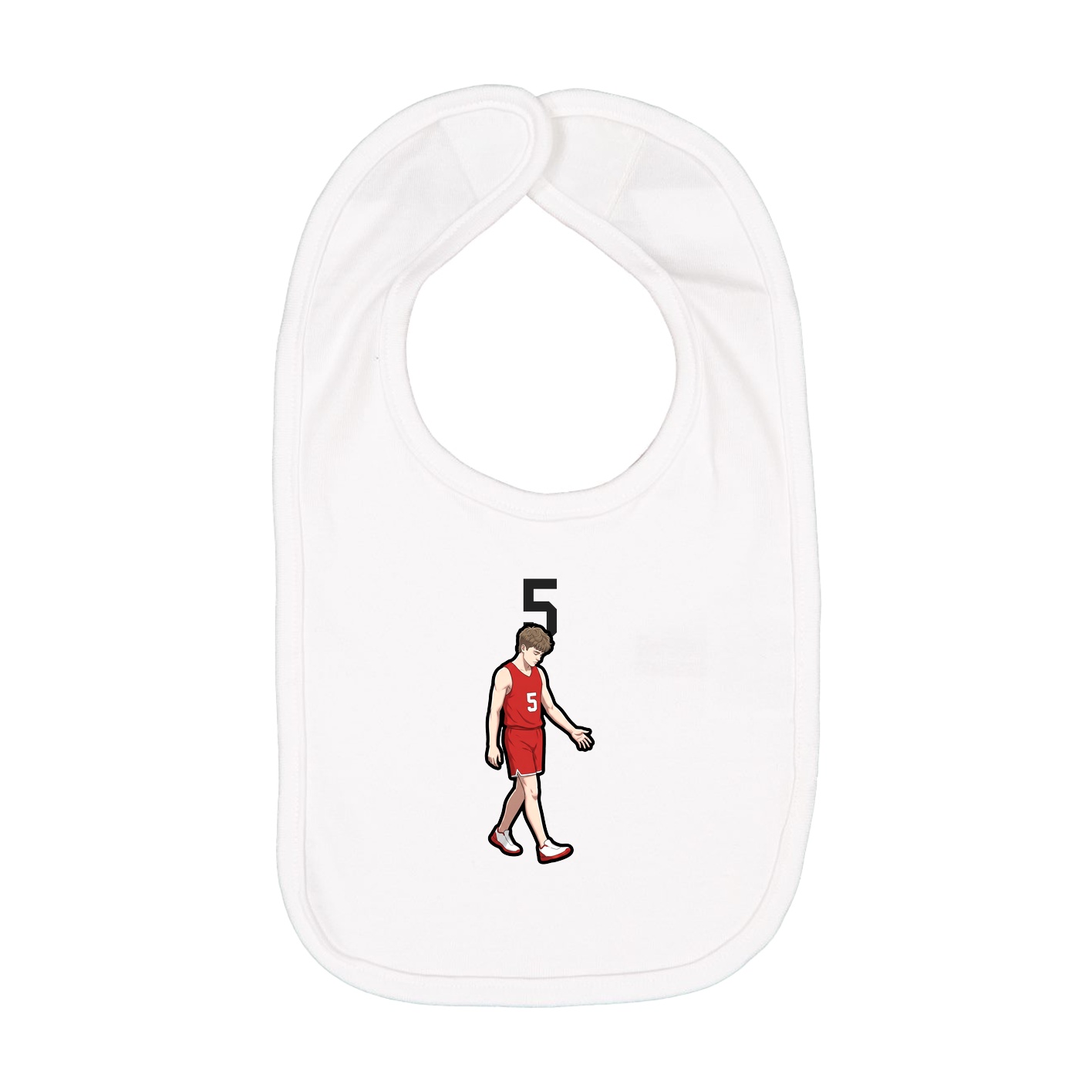 Infant Bib — Number Top in White
