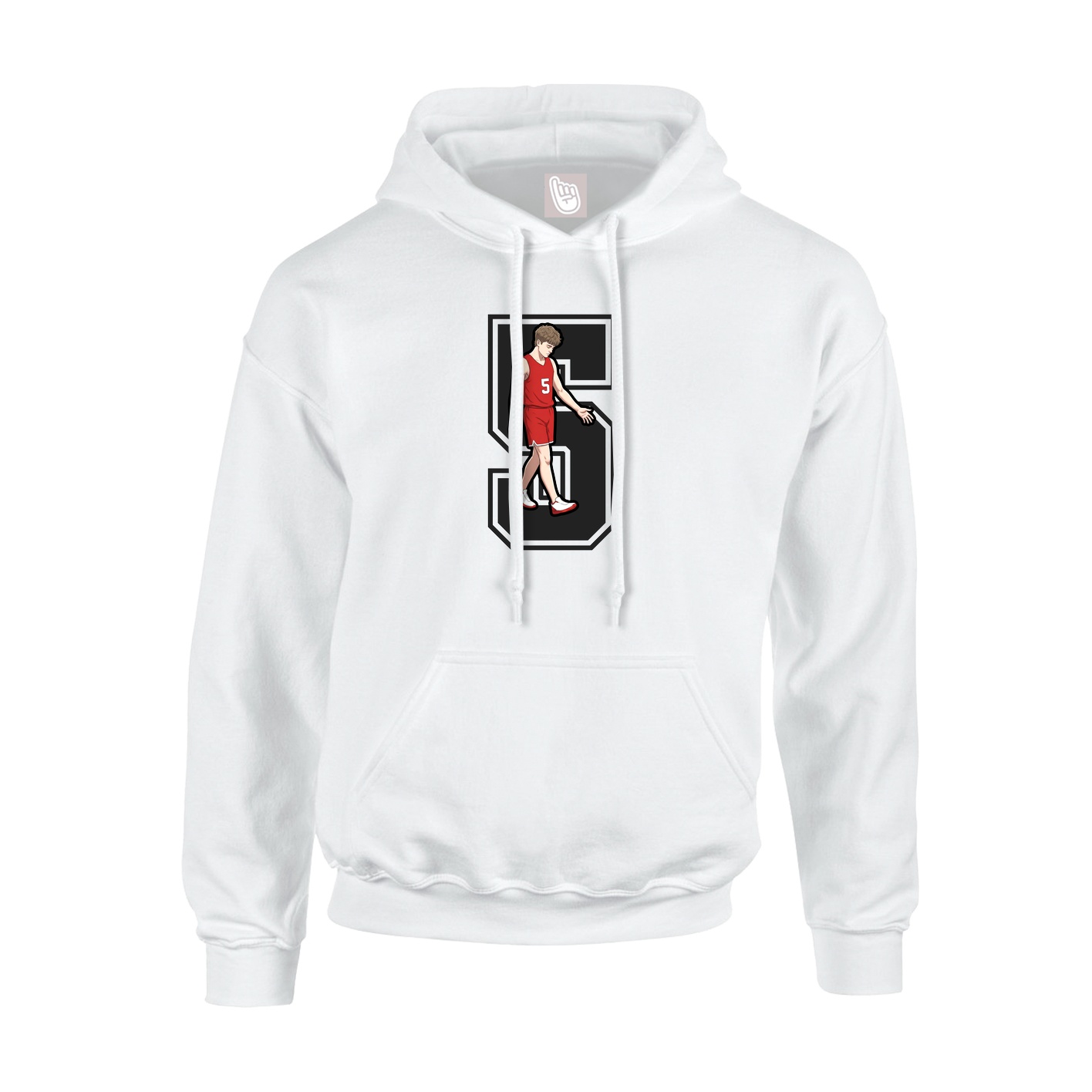 Youth Hoodie — Number in White