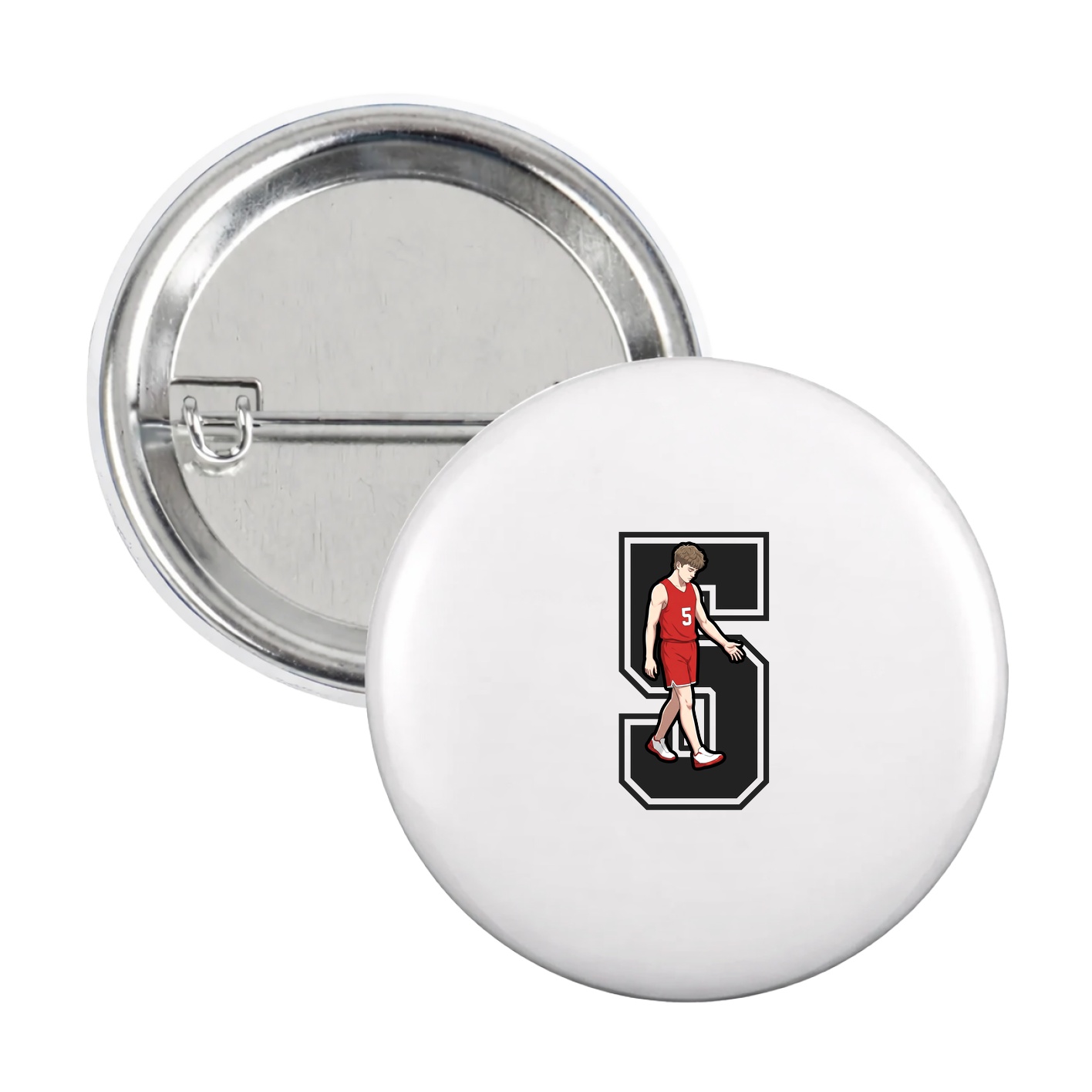 Game Day Button — Number in White