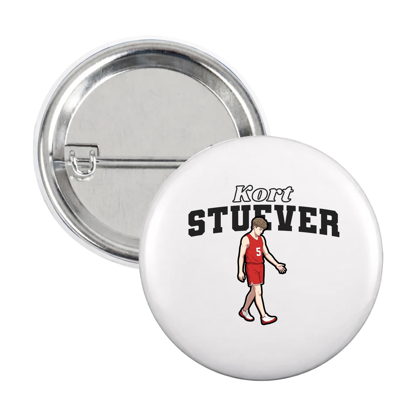 Game Day Button — Name Arch in White