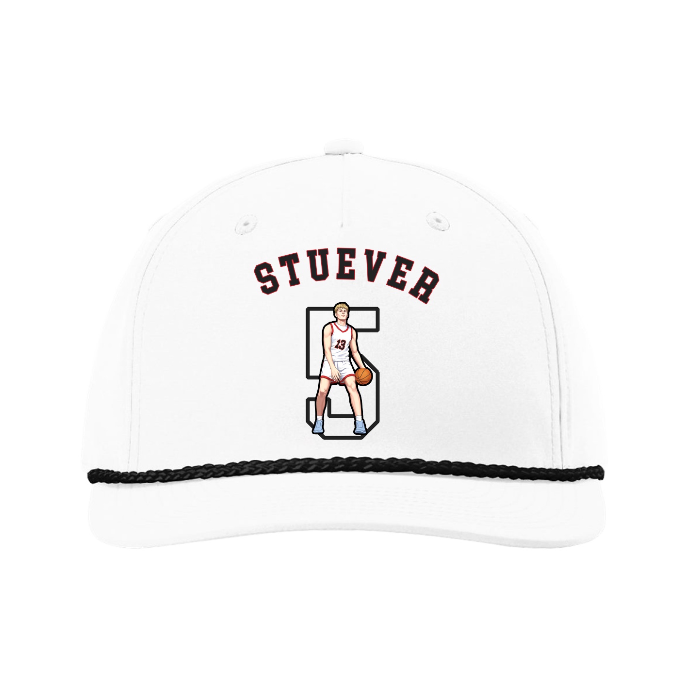 Five-Panel Classic Rope Cap — Shirsey Arch in White