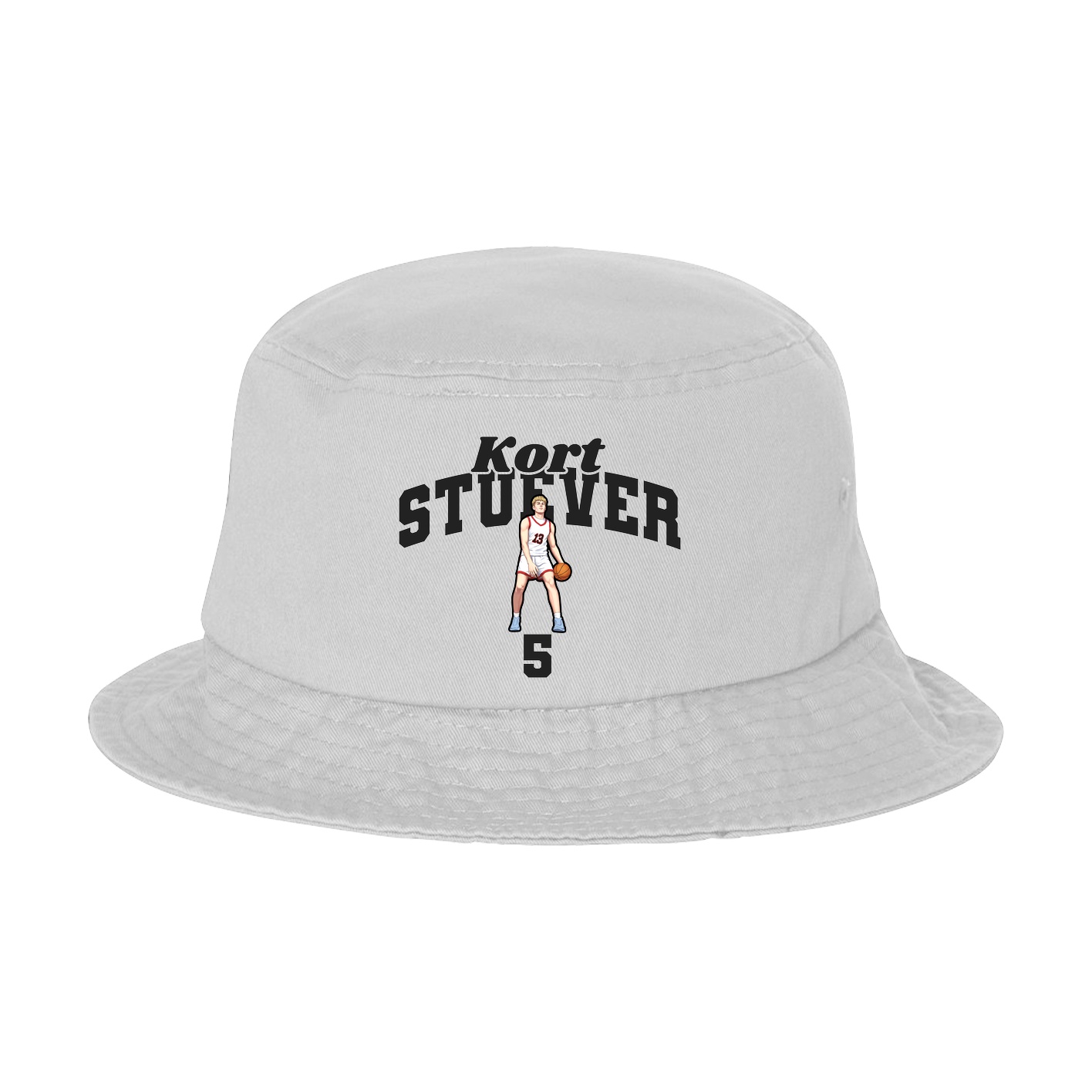 Bucket Cap — Signature Arch in White